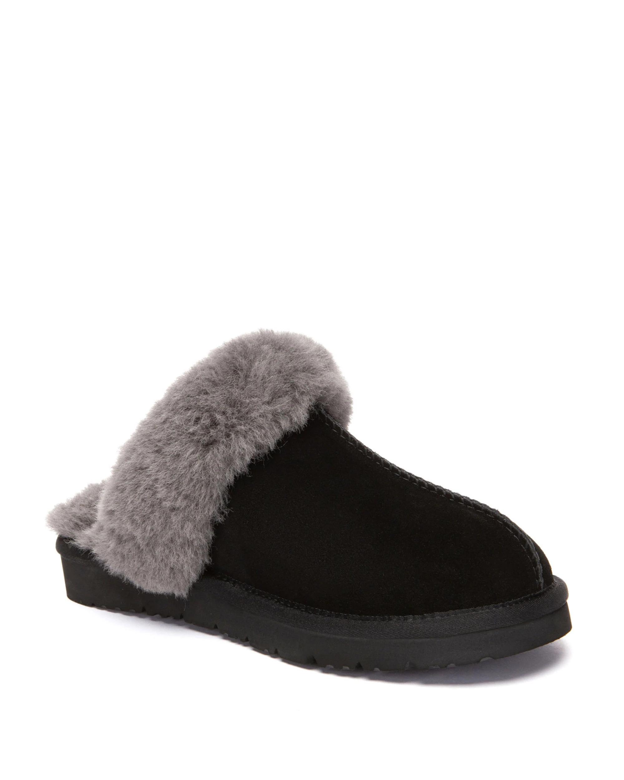 2 Australian Shepherd UGG Unisex Muffin Slippers BLACK, 2 of 5