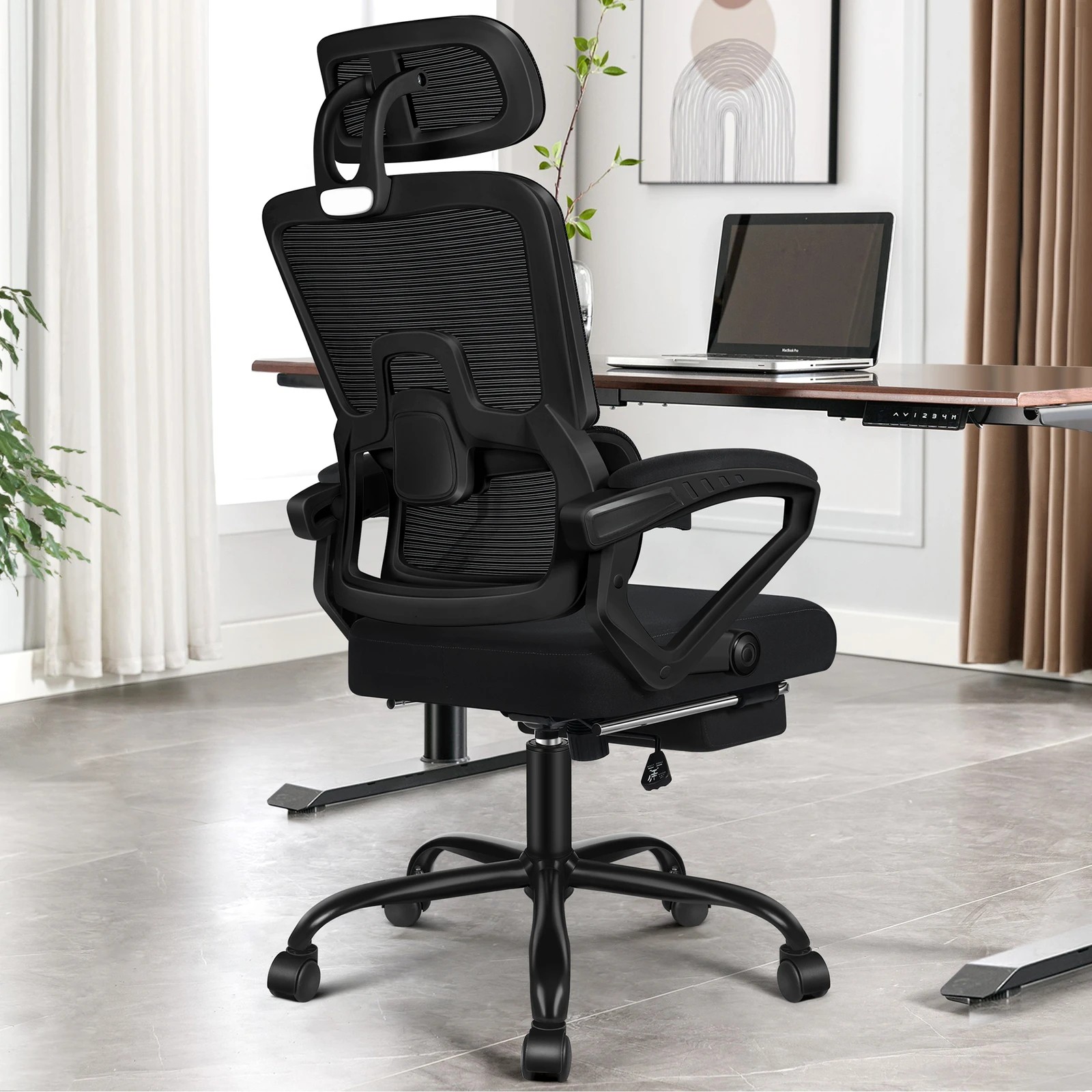 5 Alfordson Mesh Office Chair Racing Ergonomic Executive Computer Recliner Work - Black, 5 of 10