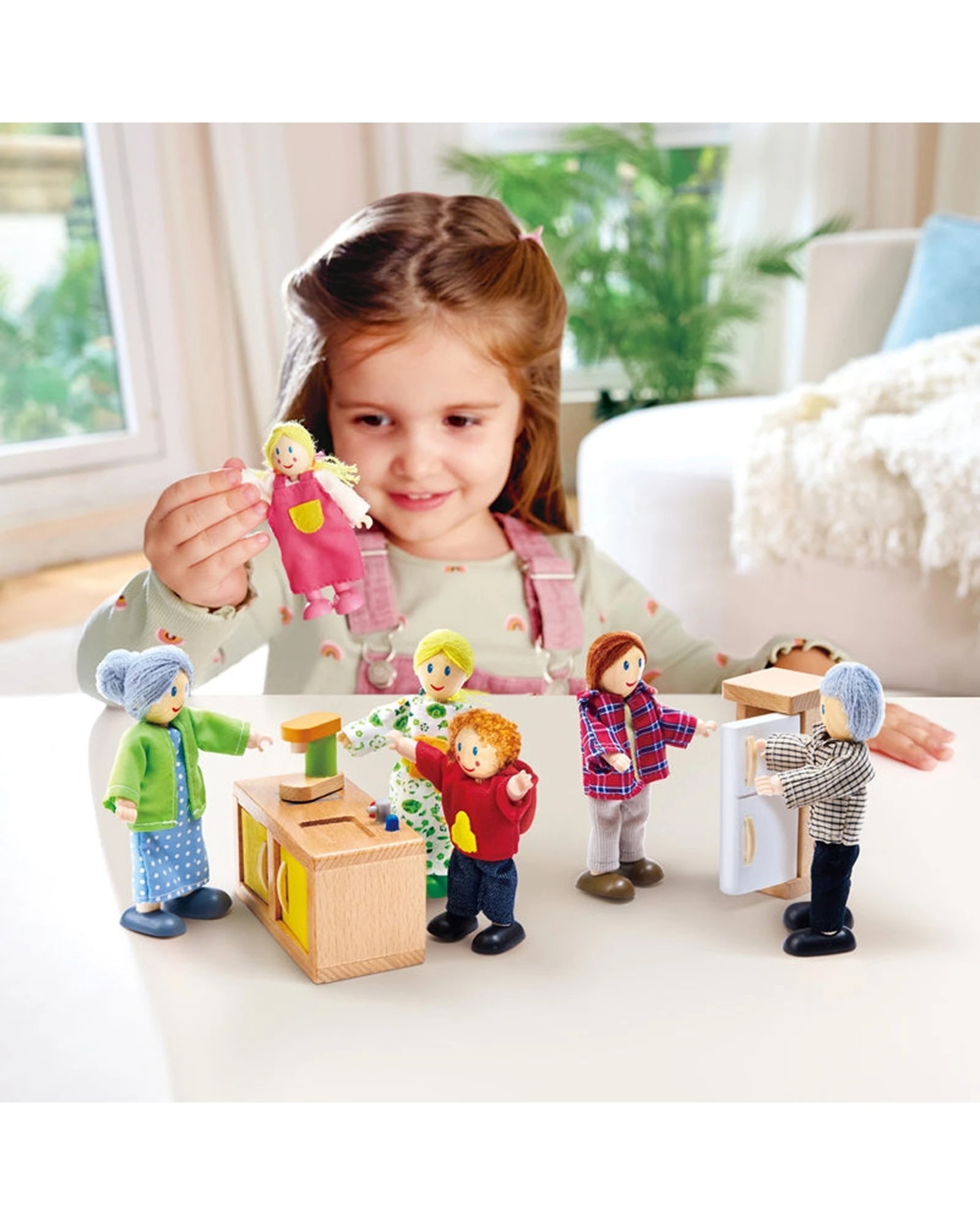 3 Hape 6pc Happy Family Caucasian Plush Doll Set Grandpa Grandma Mom Dad Kids - Multi, 3 of 4