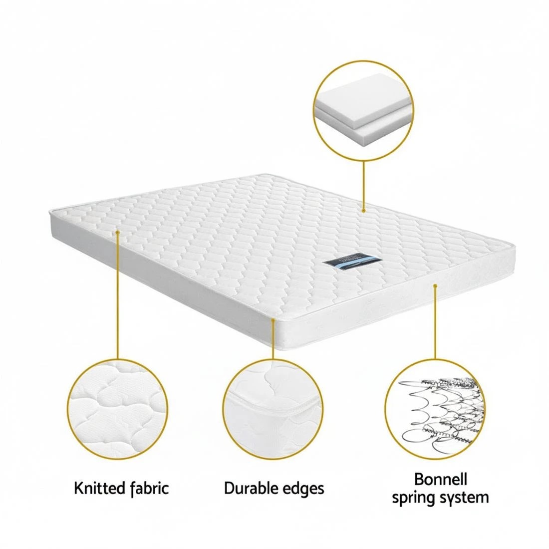 5 Giselle Bedding 13cm Mattress Tight Top King Single - White, 5 of 6