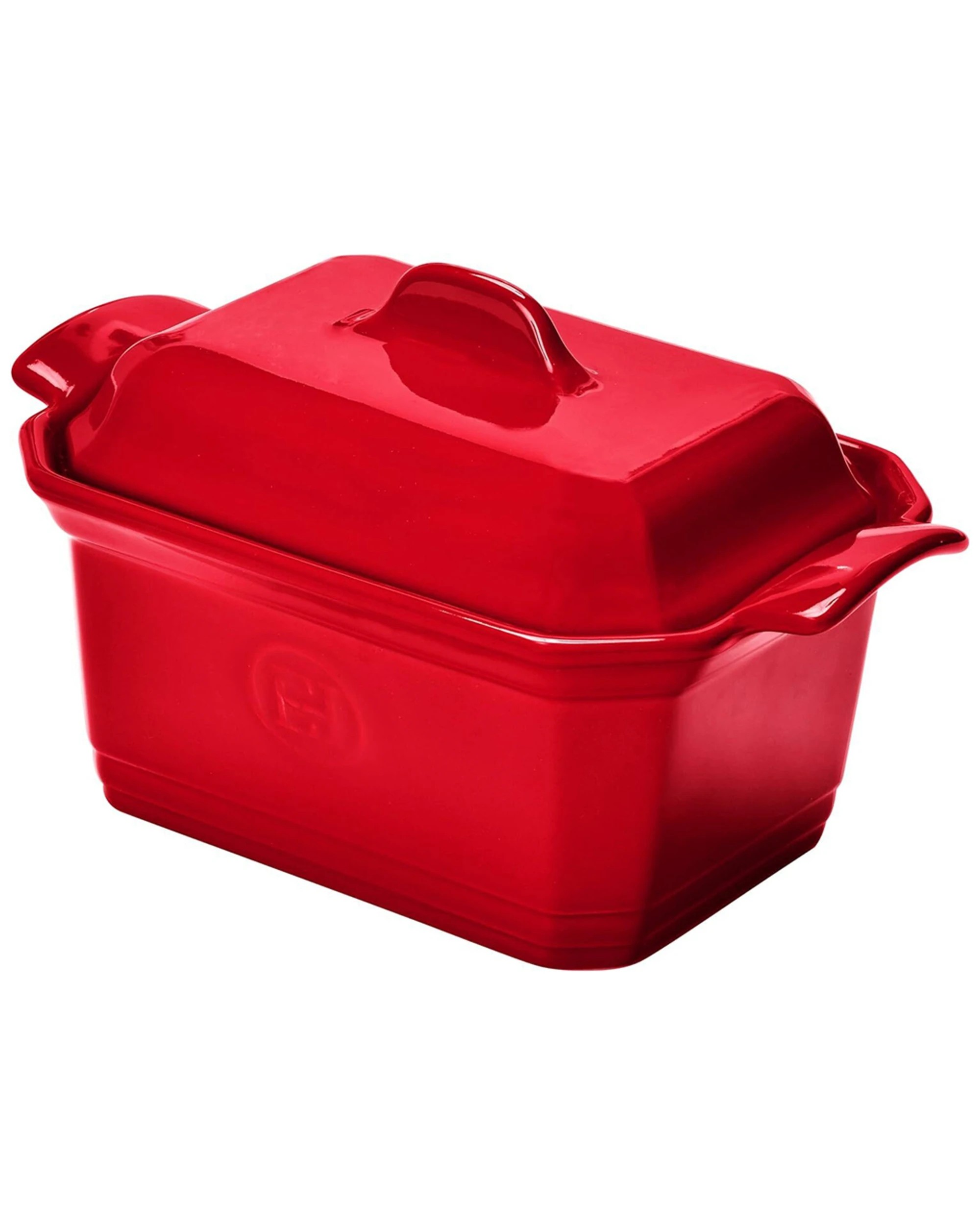 1 Emile Henry 19cm Ceramic Terrine & Press Flour Dish W/ Lid Oven Bake Burgundy - Burgundy, 1 of 3