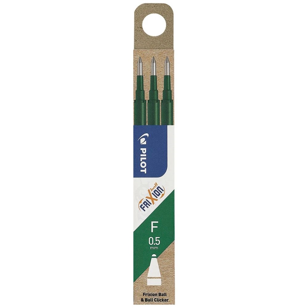 1 PILOT Frixion Erasable Gel Ink Refill 0.5mm Green 3 Pack, 1 of 3