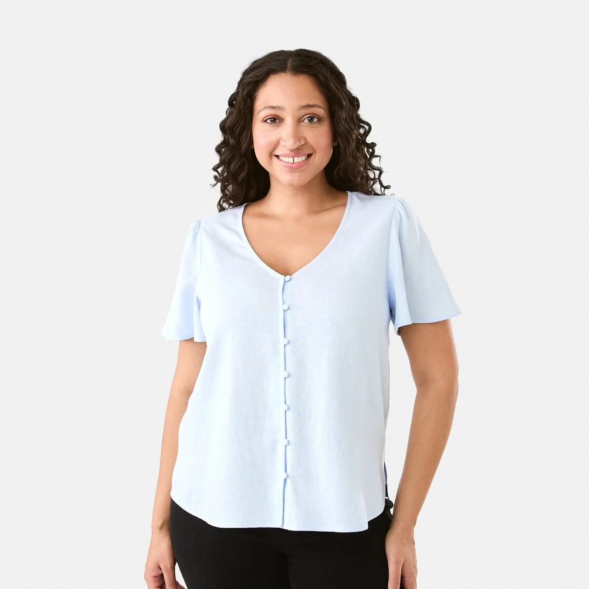1 Short Sleeve Femme Top Blu Bysde, 1 of 7