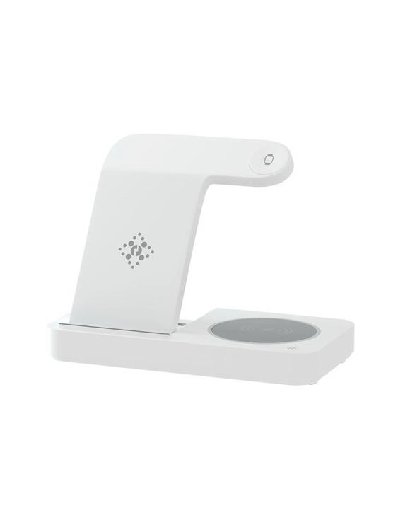 Devanti 4-in-1 Wireless Charger Station Fast Charging for Phone - White - White