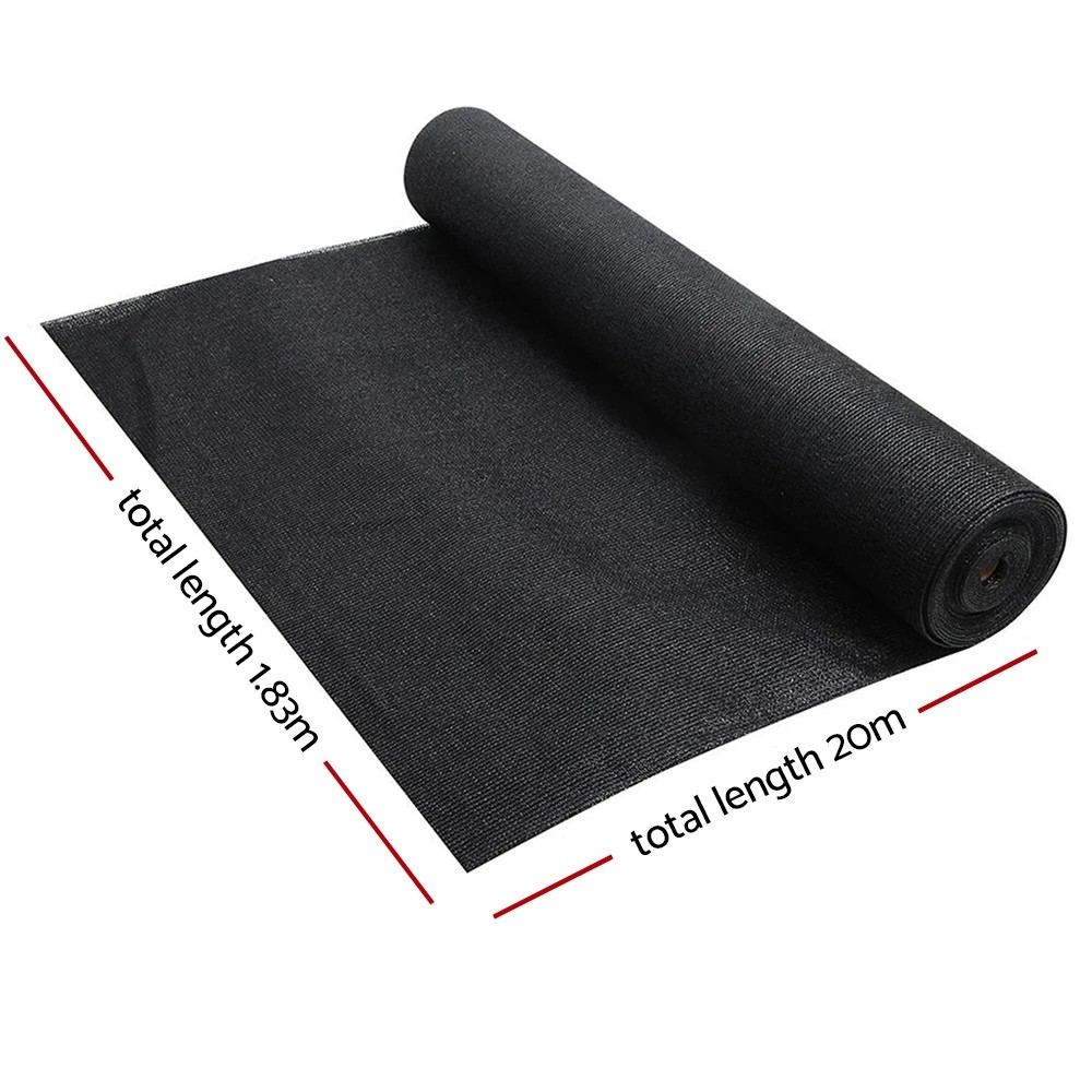 3 Instahut 90% Shade Cloth 1.83x20m Shadecloth Sail Heavy Duty - Black, 3 of 7