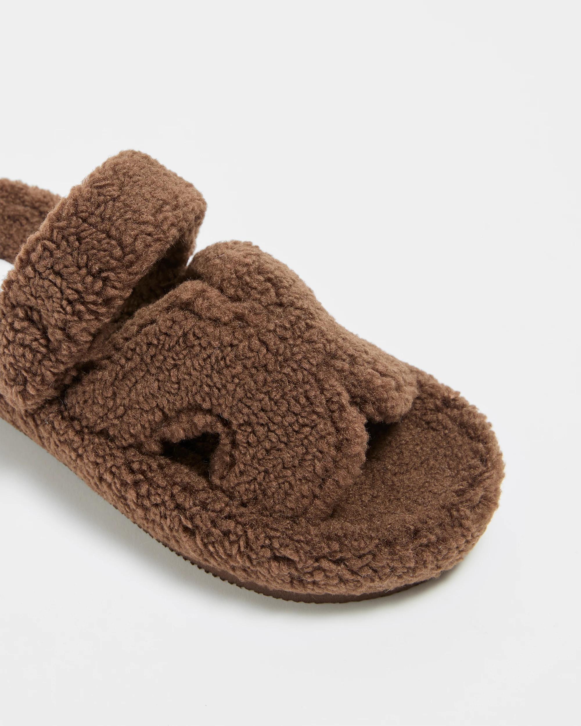2 Target Womens Teddy Scuff Slipper - Harlow CHOC BROWN, 2 of 3