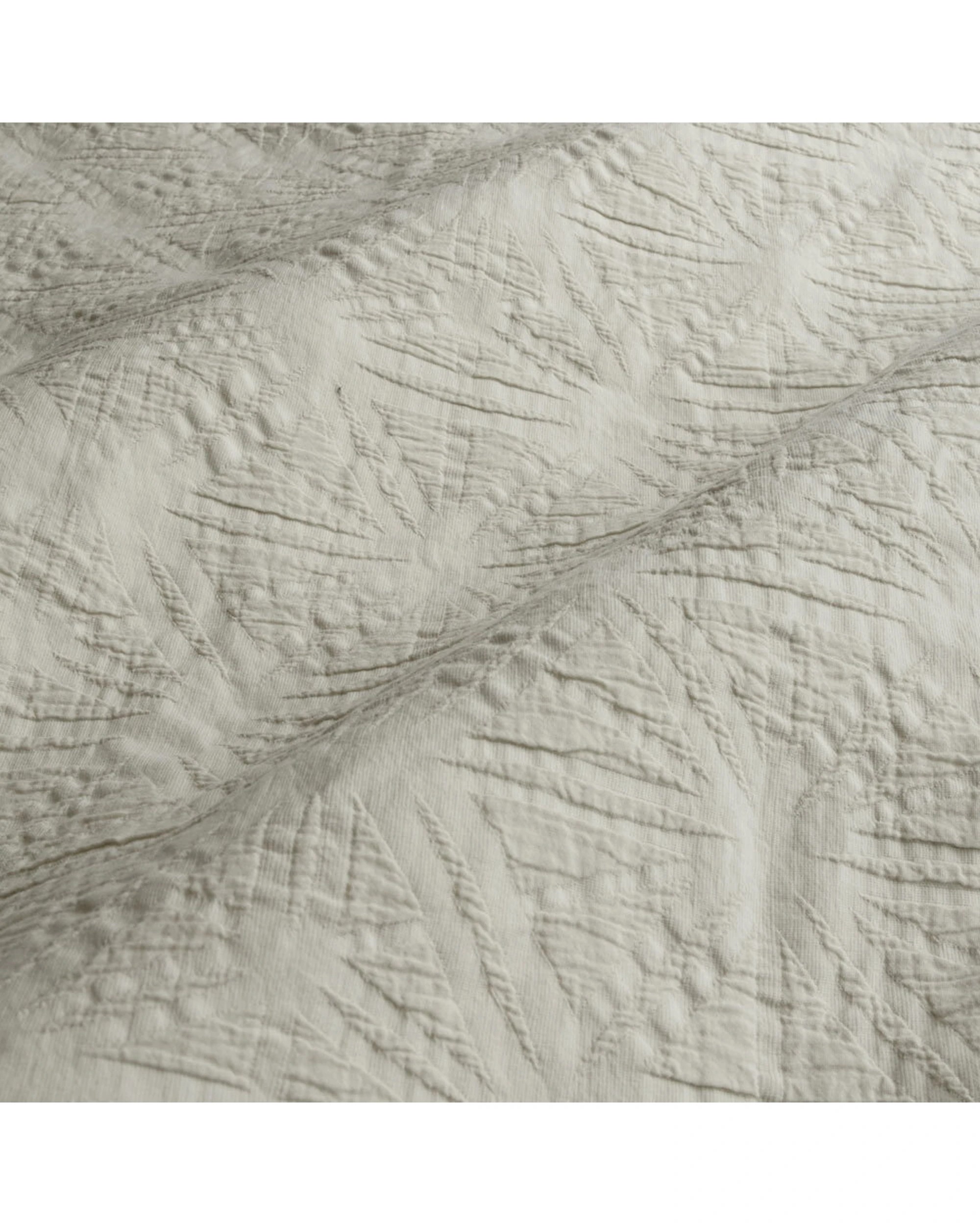 2 Algodon Cabo Washed Cotton Jacquard Quilt Cover Set - Coconut Milk Queen - Beige, 2 of 3
