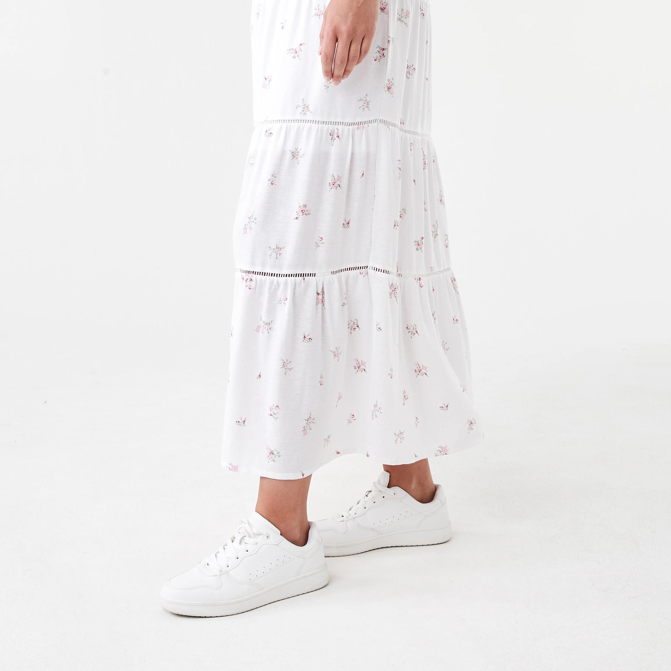 5 Tiered Trim Maxi Skirt Dty Roses, 5 of 5