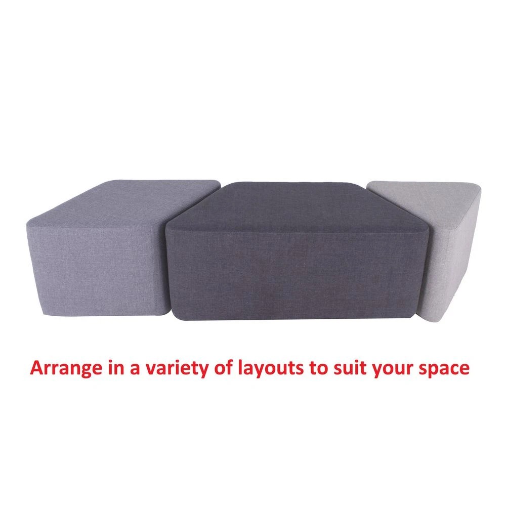 2 Buro York Ottoman 3 Piece Set Visitor Chairs and Stools, 2 of 7