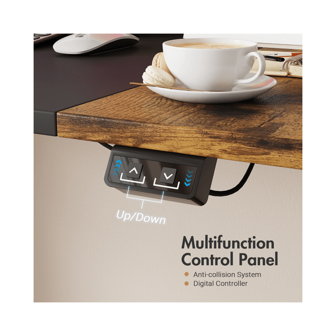 5 Advwin Electric Standing Desk Adjustable Height Ergonomic 140cm, 5 of 7