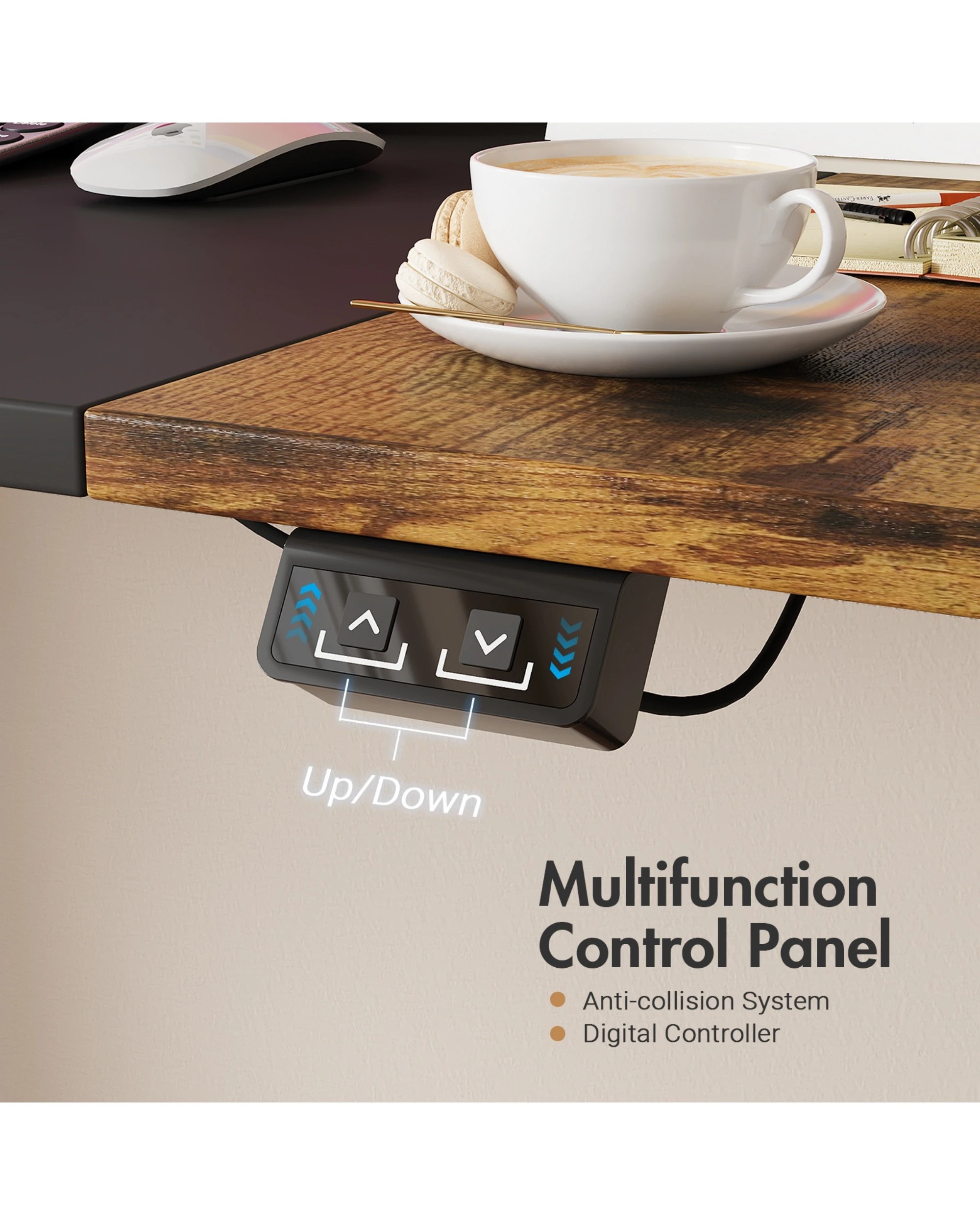 5 Advwin Electric Standing Desk Adjustable Height Ergonomic 140cm, 5 of 7