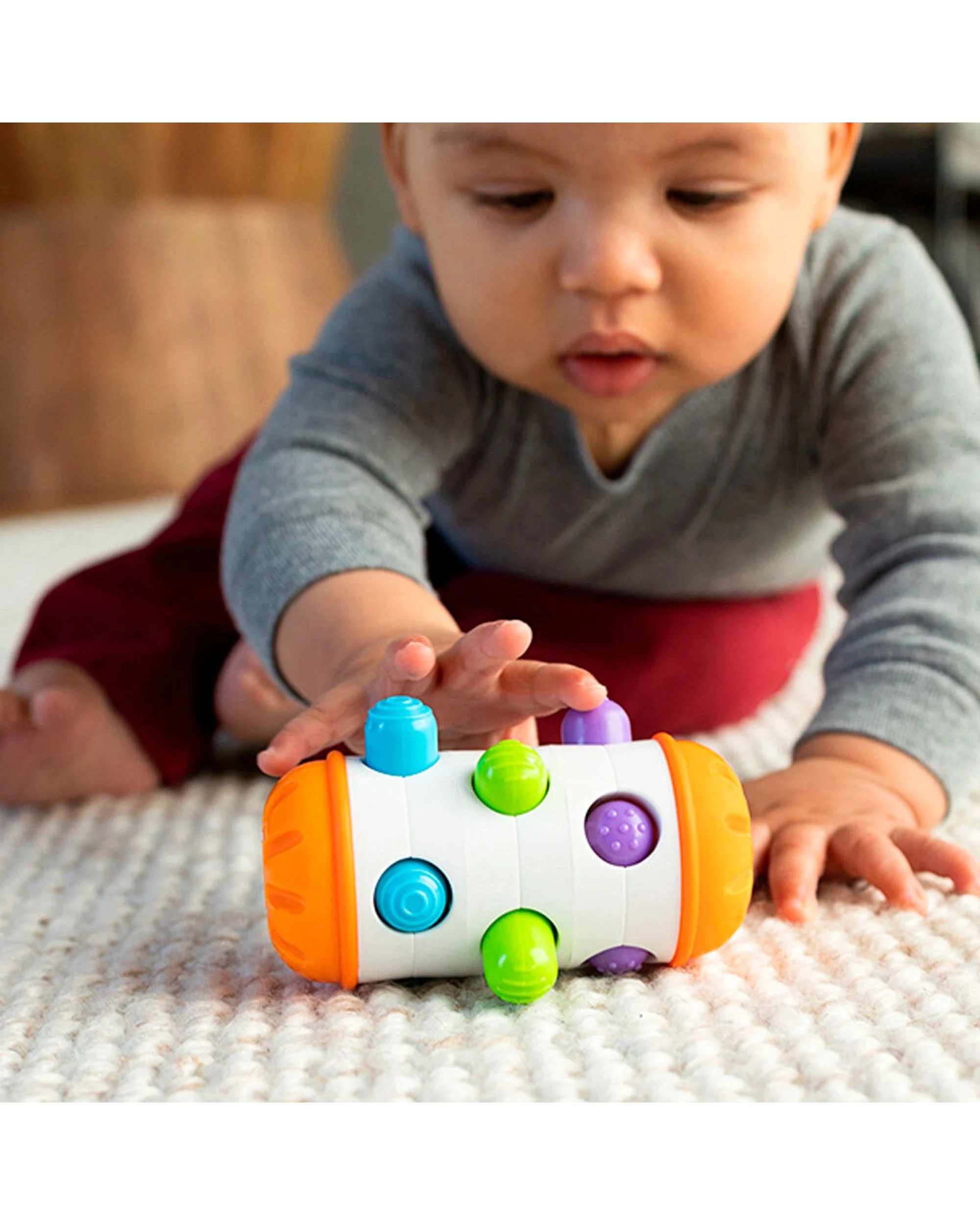 3 Fat Brain Toys Rolio Colourful Pegs Sensory Roll And Shake Rattle - Multi, 3 of 4