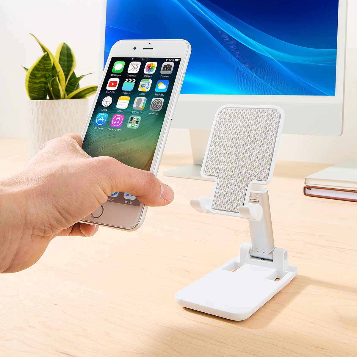 1 Foldable Phone Holder - White, 1 of 10