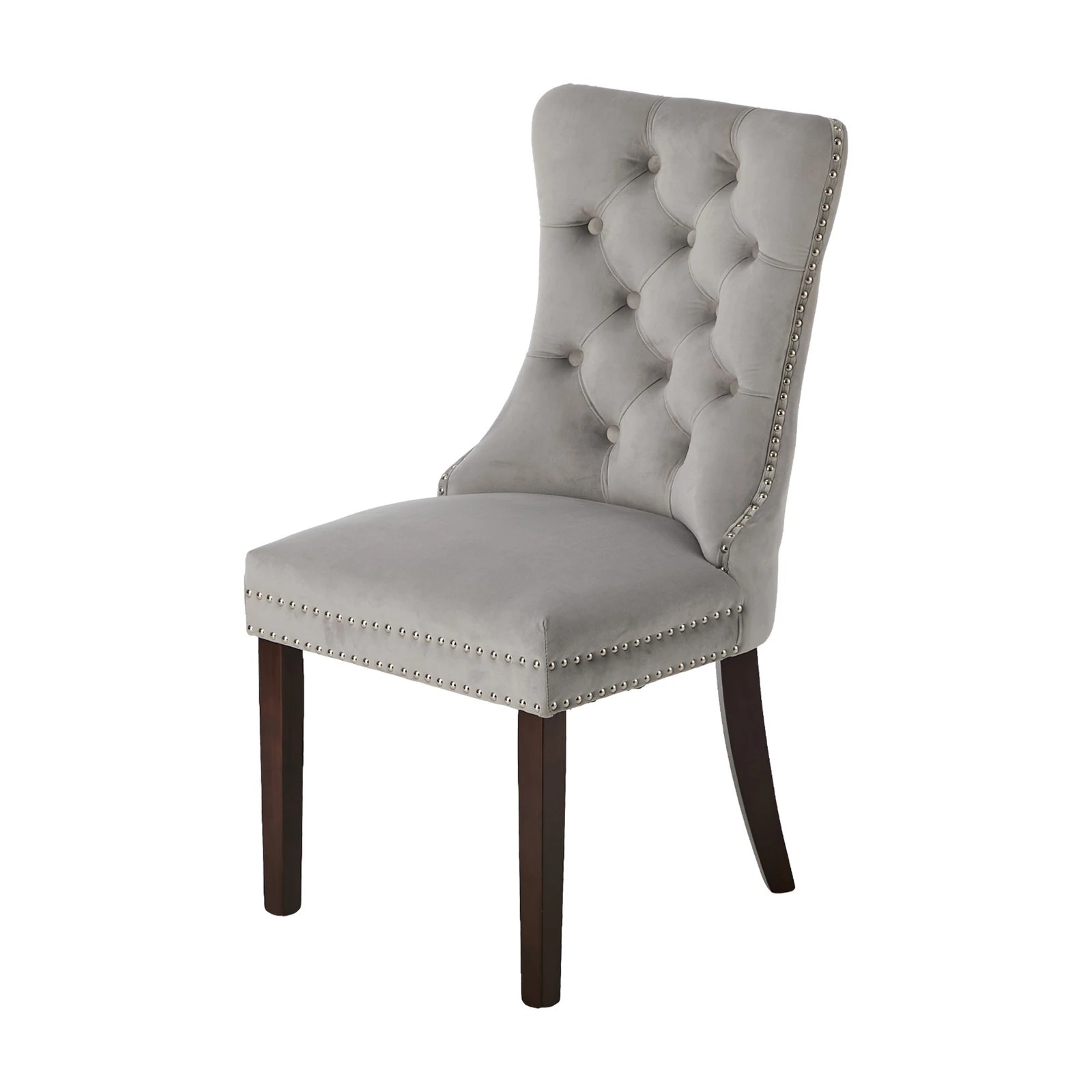 9 Oikiture 2x Velvet Dining Chairs Upholstered French Provincial Tufted Light - Grey, 9 of 10
