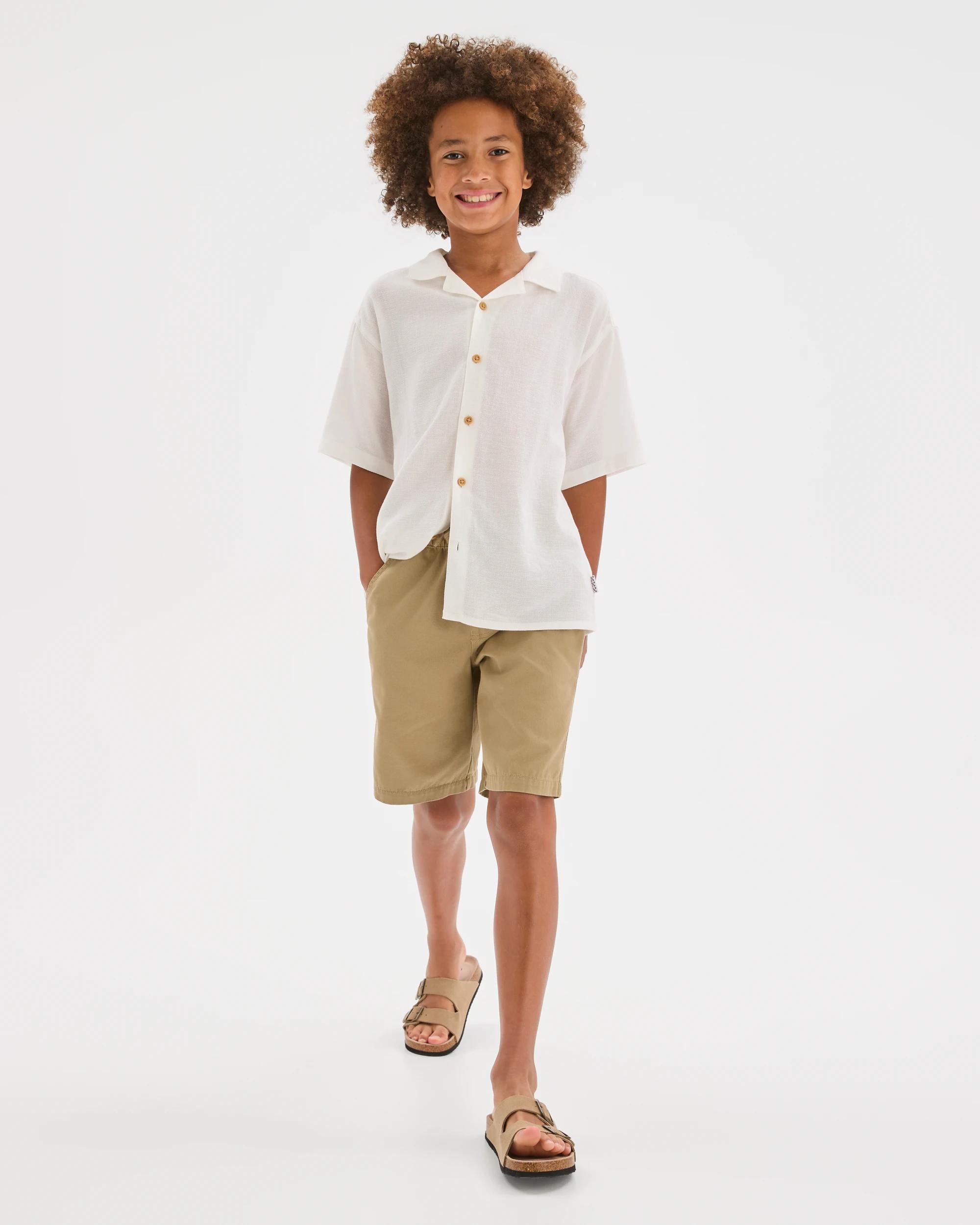 1 Target Kids Elastic Waist Chino Shorts NEUTRAL, 1 of 7