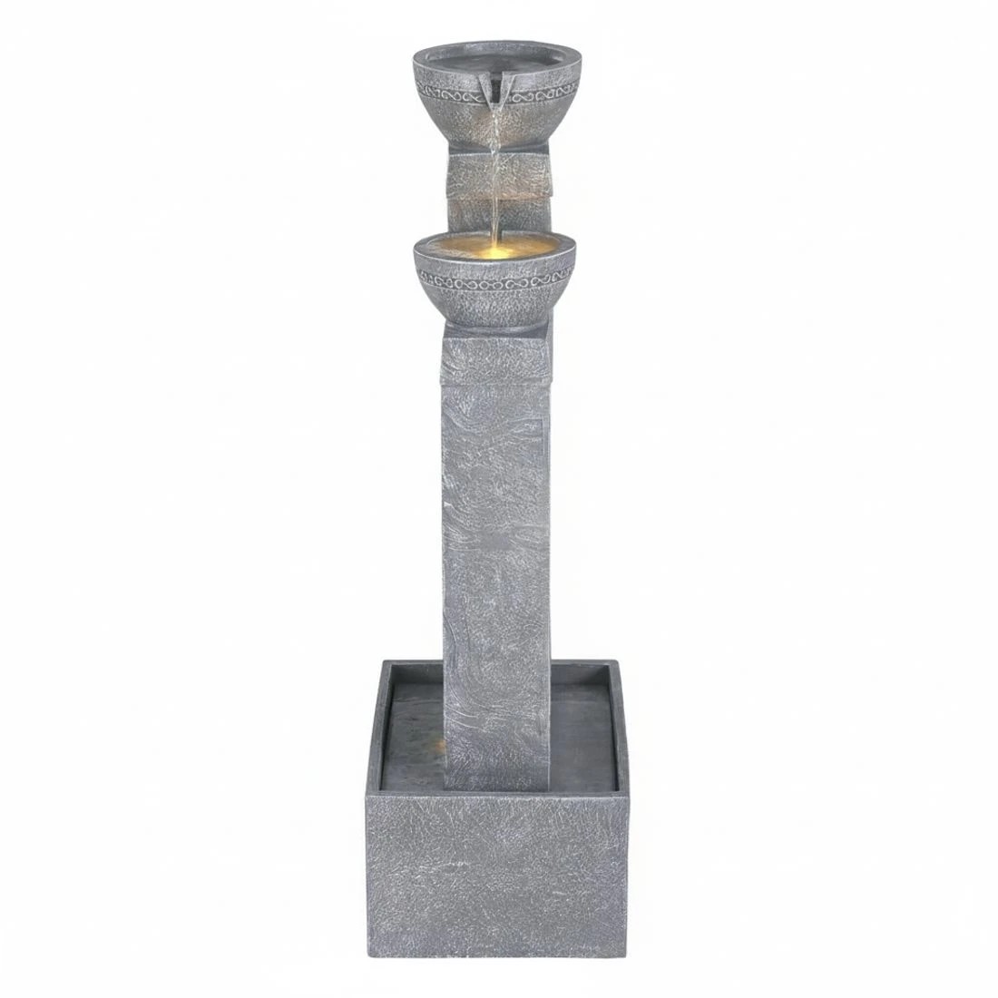 4 Gardeon Solar Fountain Water Feature Outdoor Fountain Indoor 3-Tier Cascading - Grey, 4 of 8