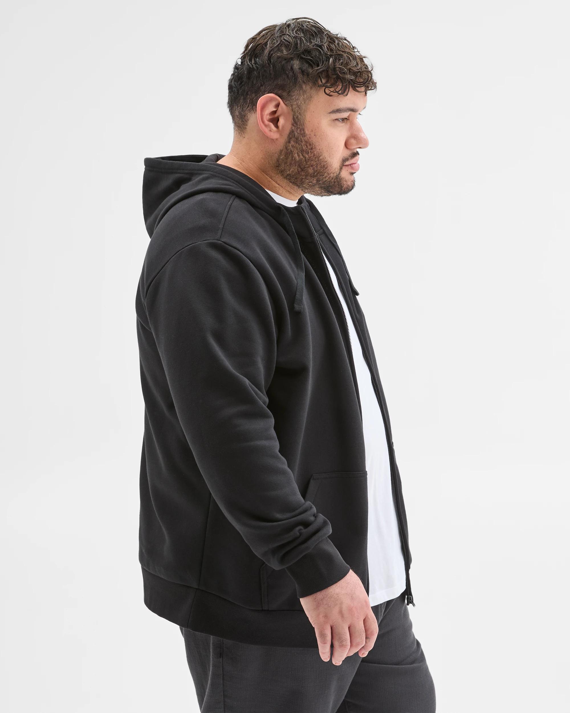 5 Target Plus Size Core Australian Cotton Blend Zip Thru Hoodie BLACK, 5 of 6