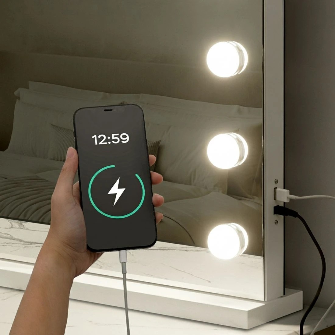 6 Embellir Makeup Mirror 80x58cm Hollywood Vanity with LED Light Tabletop Wall - Multi, 6 of 6