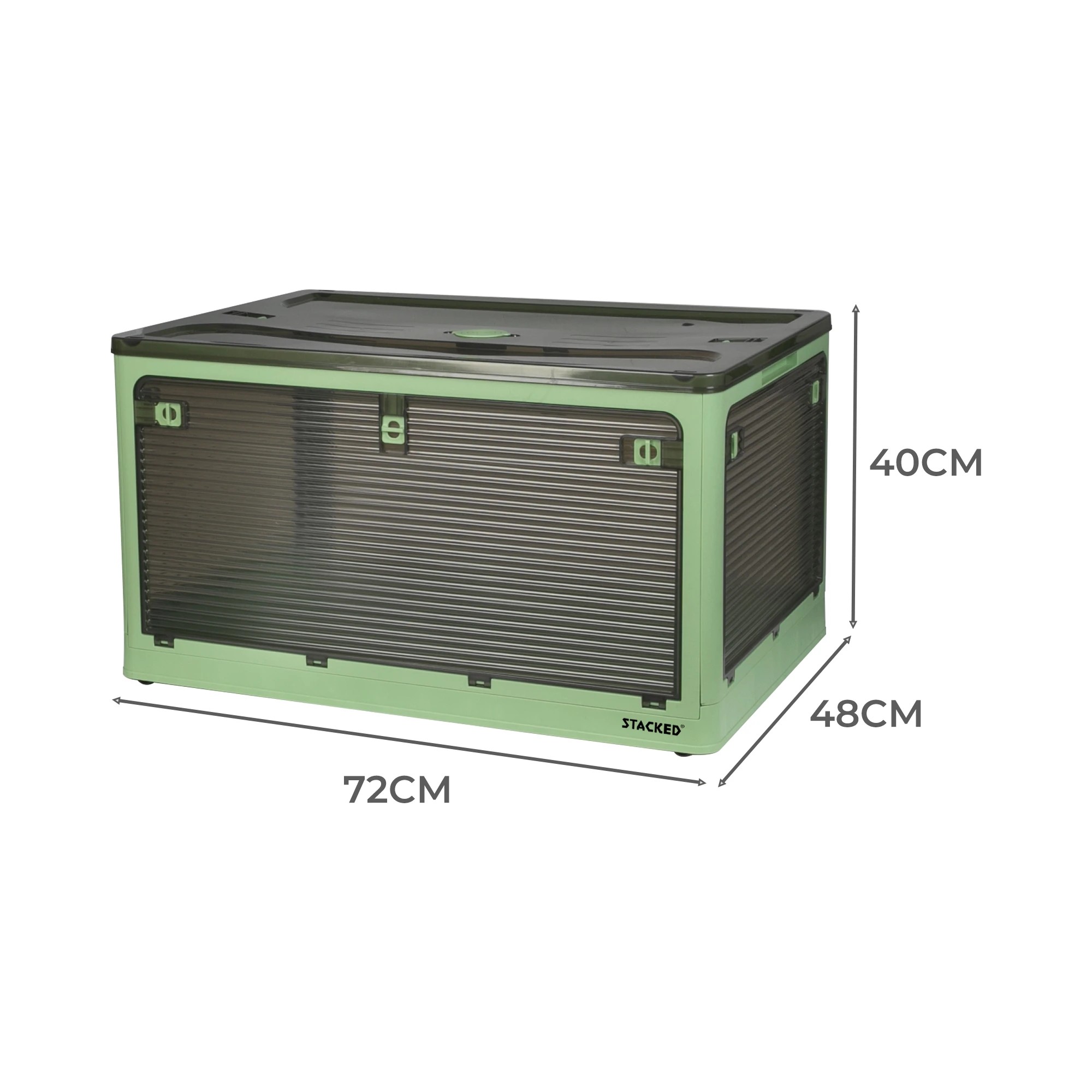 3 Stacked 124L Storage Box - Green, 3 of 7