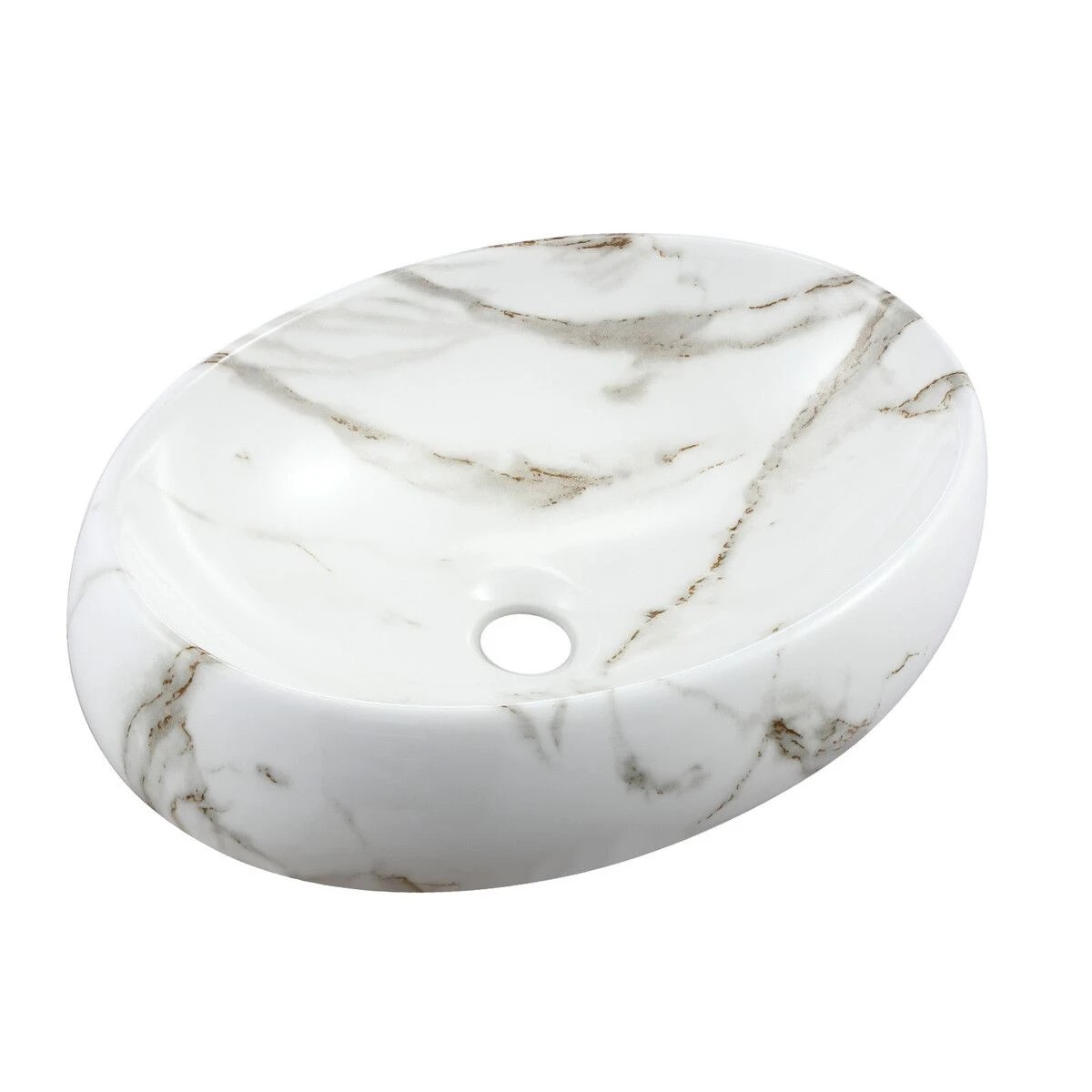 1 LUXSUITE Bathroom Sink Vessel Vanity Hand Wash Basin Washing Bowl Above Counter Toilet Bath Countertop Ceramic White, 1 of 7