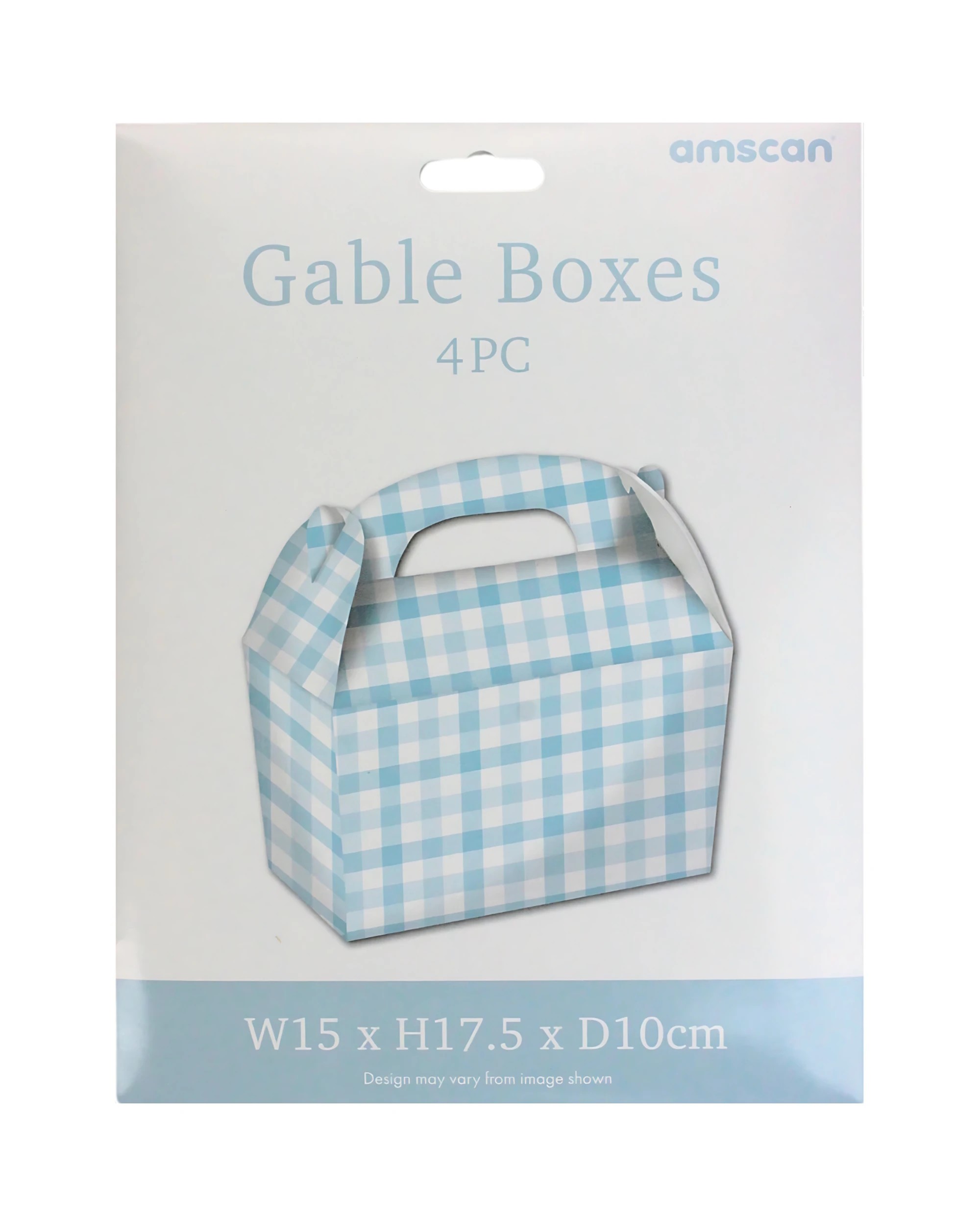 2 Amscan Inc. Pastel Blue Gingham Lolly Treat Boxes Pack of 4 - Blue, 2 of 3