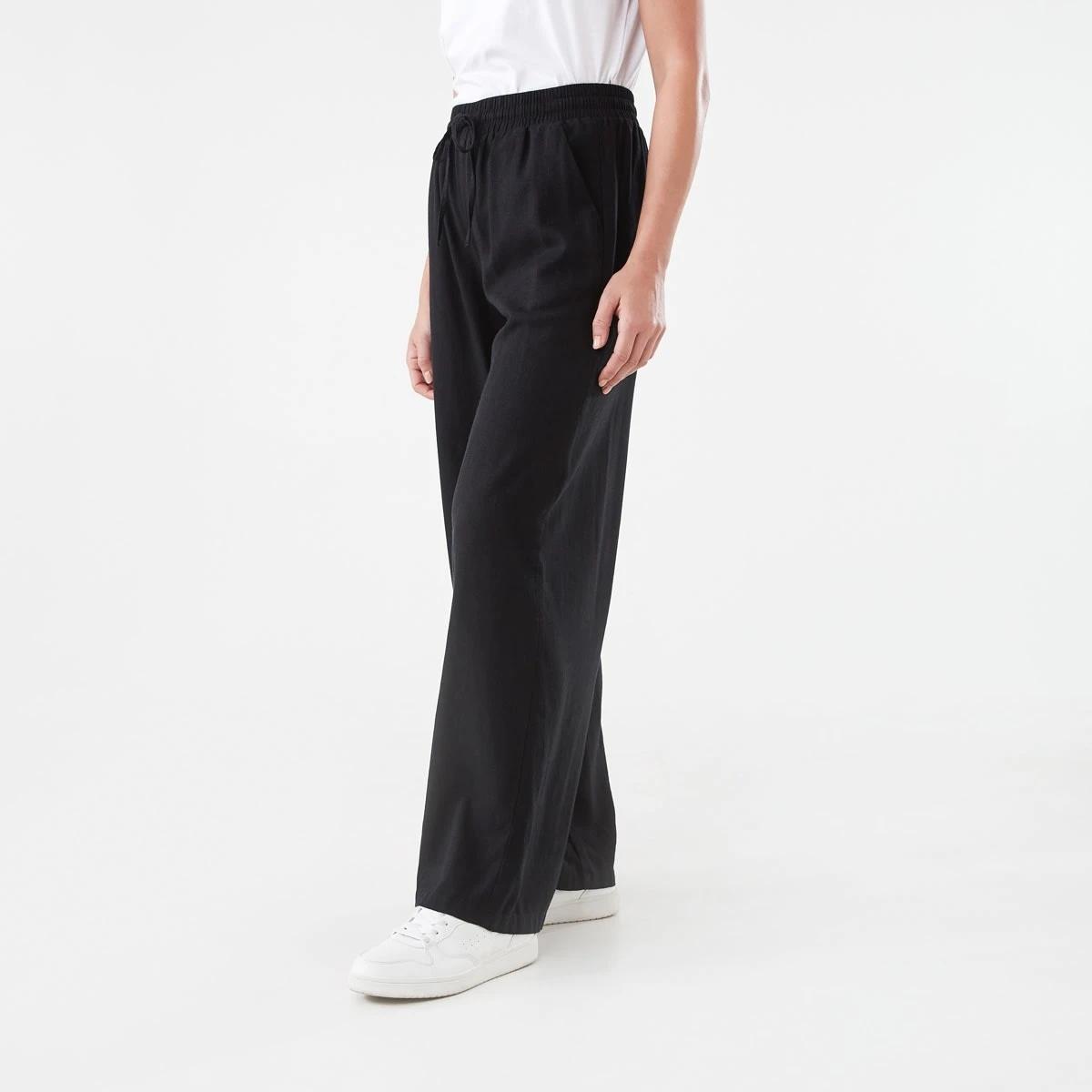 2 Linen Blend Wide Leg Pants BLACK, 2 of 5