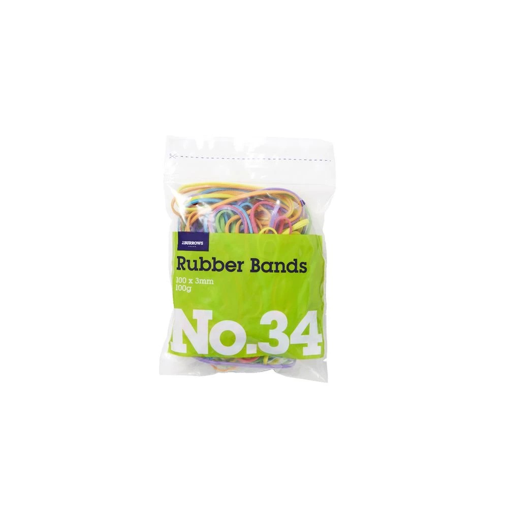 2 J.Burrows No.34 Rubber Bands 100g Assorted, 2 of 2