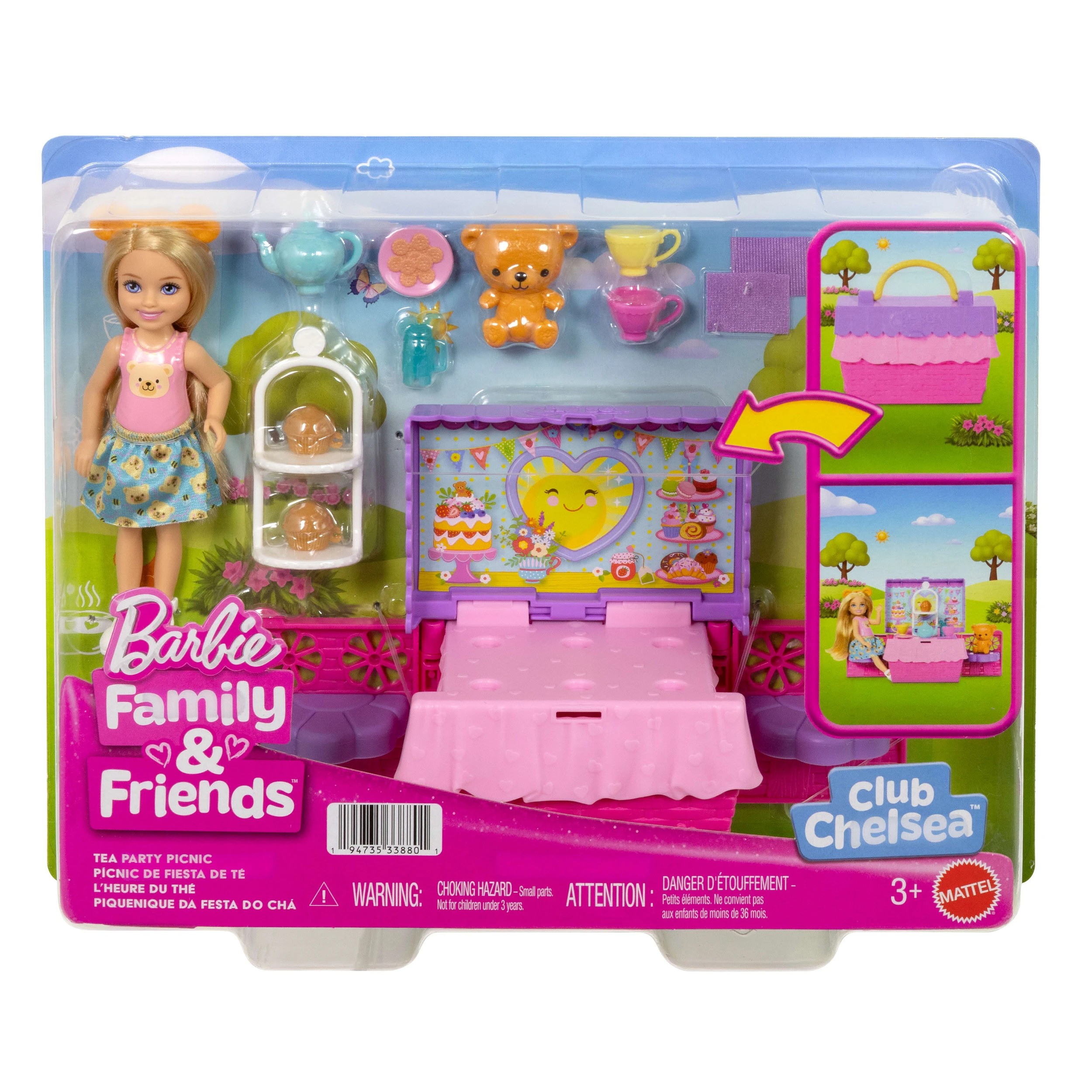 1 Barbie Family & Friends Club Chelsea Tea Party Picnic Playset, 1 of 6