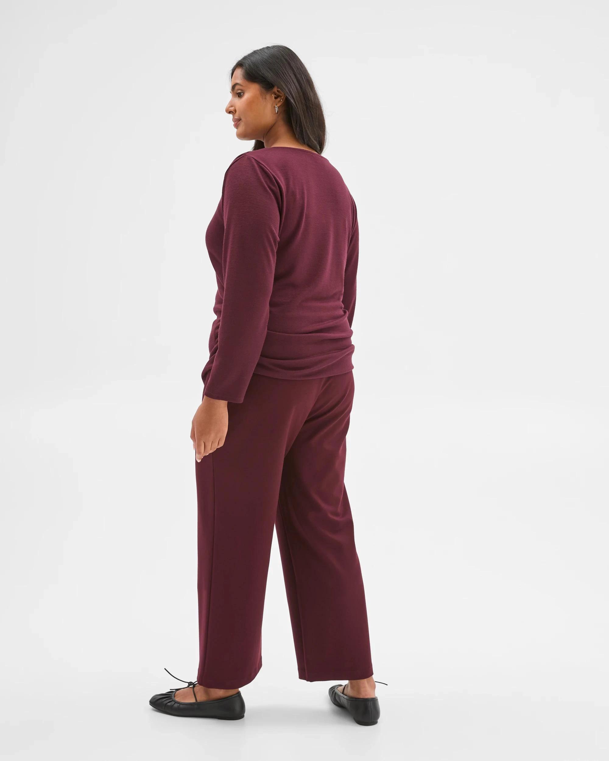 6 Target Curve Plus Size Long Sleeve Drape Knit Top PINOT, 6 of 7