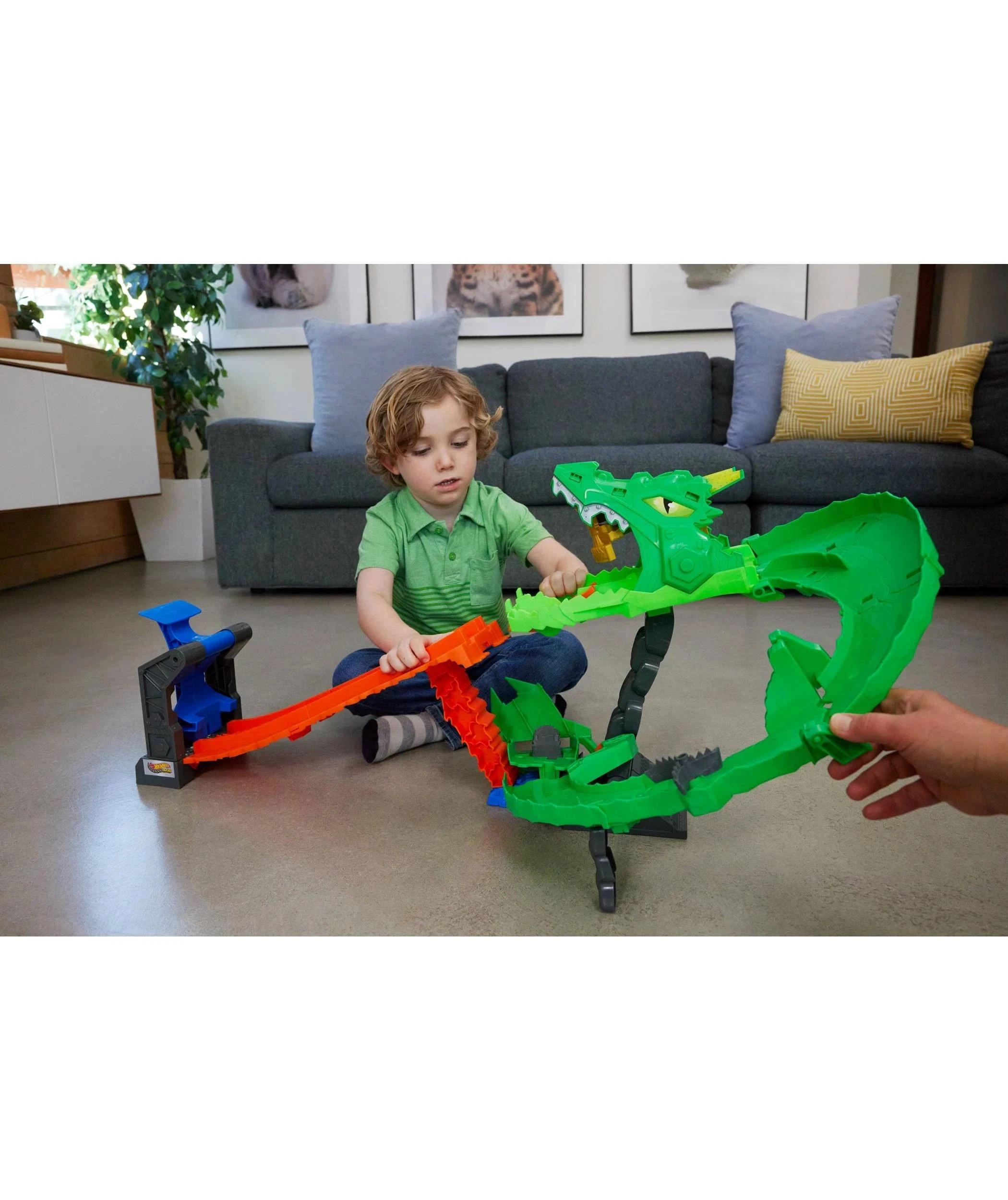 6 Mattel Hot Wheels Monster Trucks Sharks Vs. Dinos Dragon Destruction Playset - Multi, 6 of 6