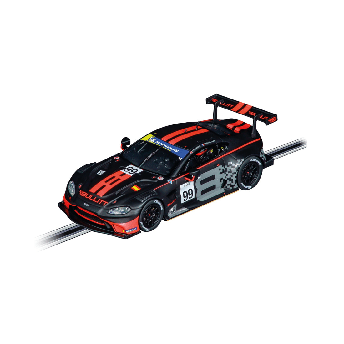 2 Carrera Zimbler Aston-Martin Vantage GT3 Bullitt Racing Slot Car 1.32 Lights - Black, 2 of 2