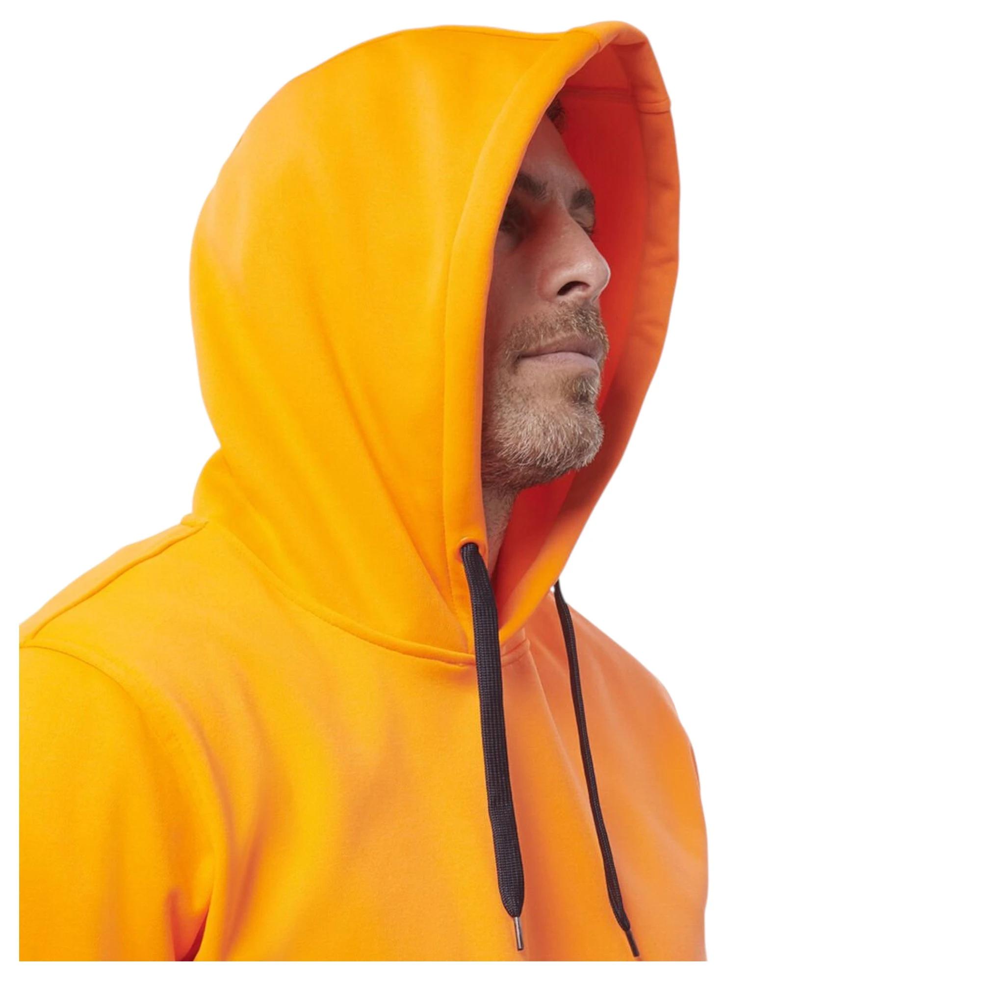 5 KingGee Mens Hi Vis Fleece Pullover Hoodie ORANGE/NAVY, 5 of 6