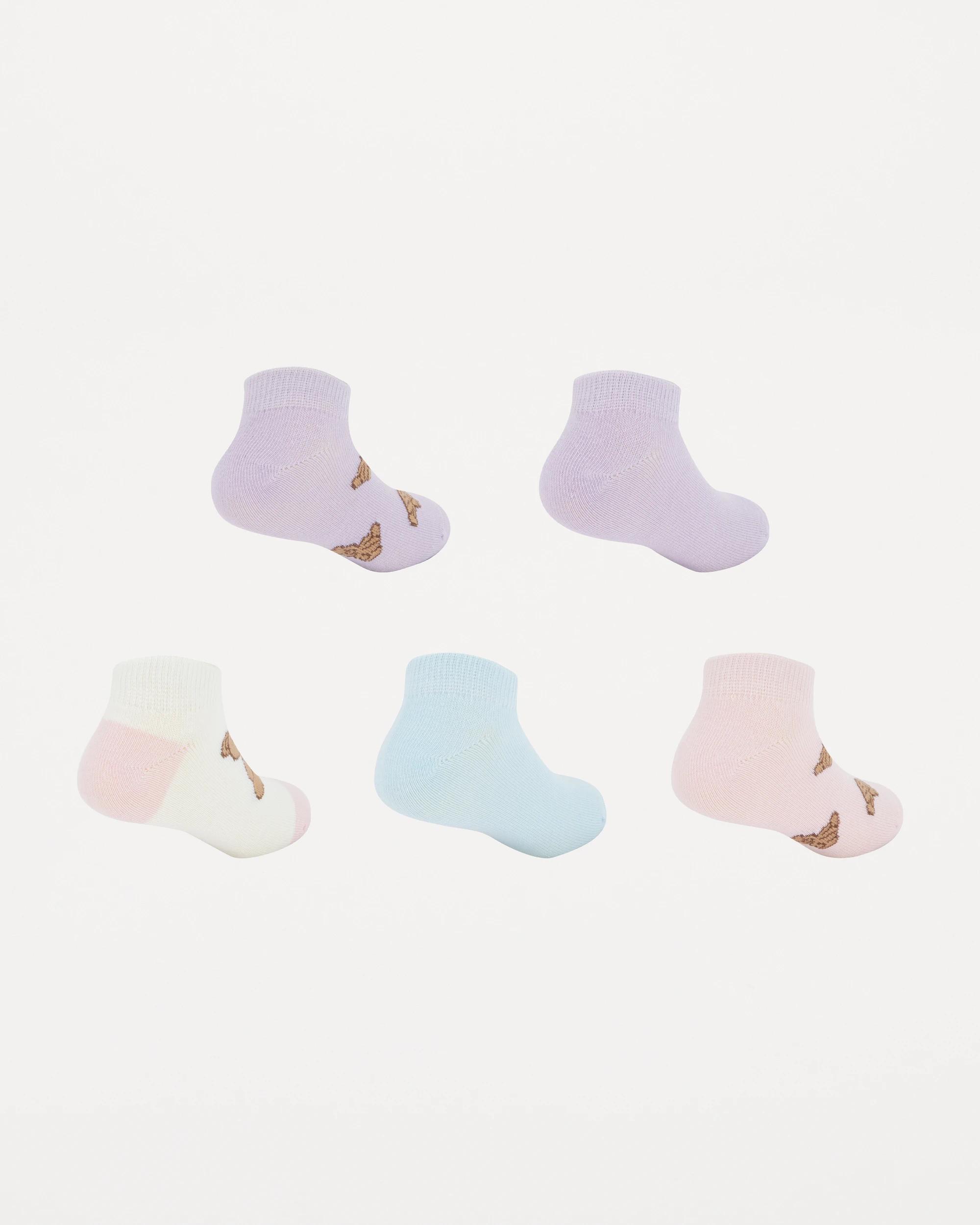 2 5 Pack Low Cut Socks Pur Bear, 2 of 3