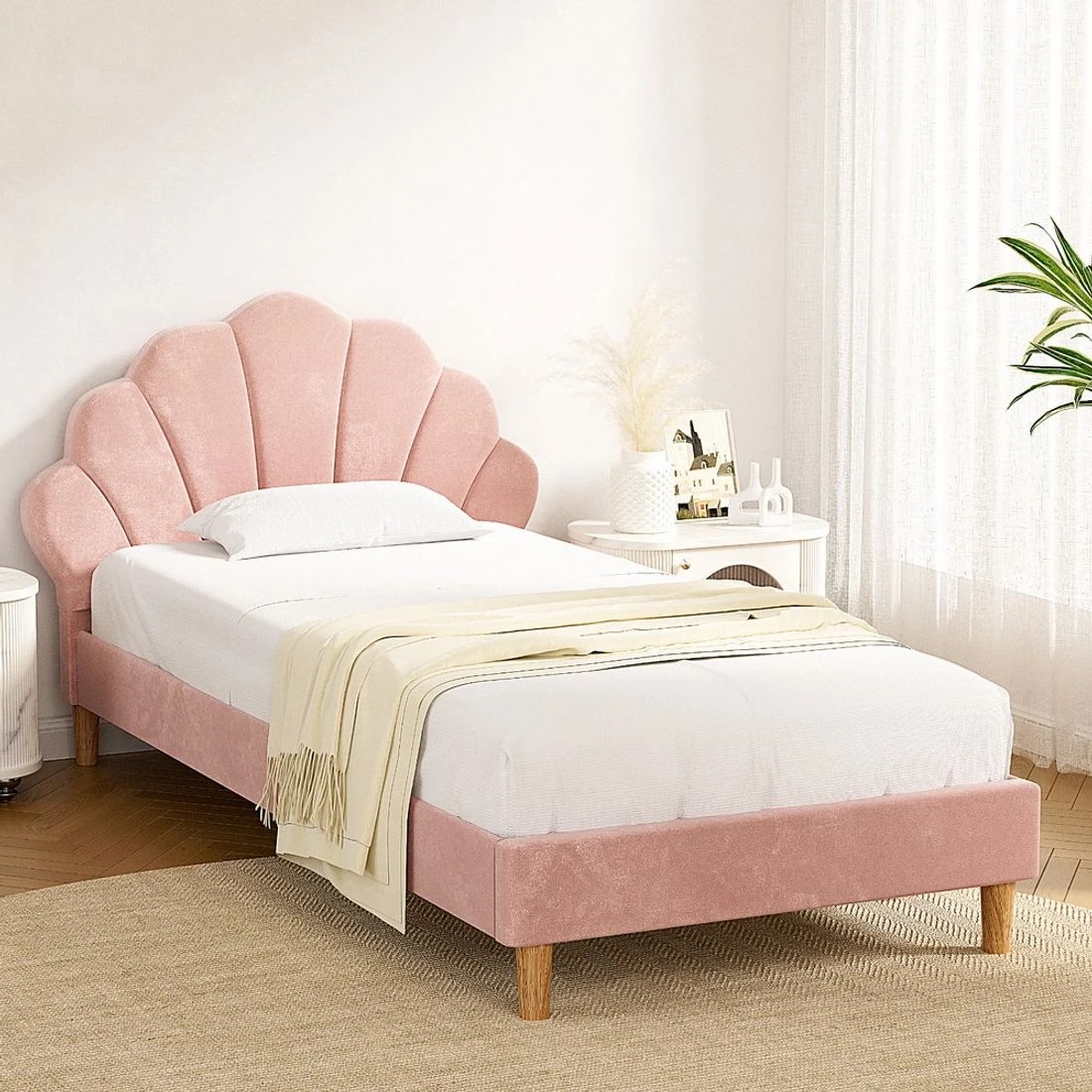 3 Artiss Bed Frame King Single Size - Pink, 3 of 7