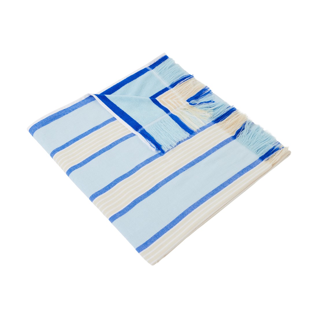 3 Turkish Cotton Beach Towel - Blue, 3 of 6