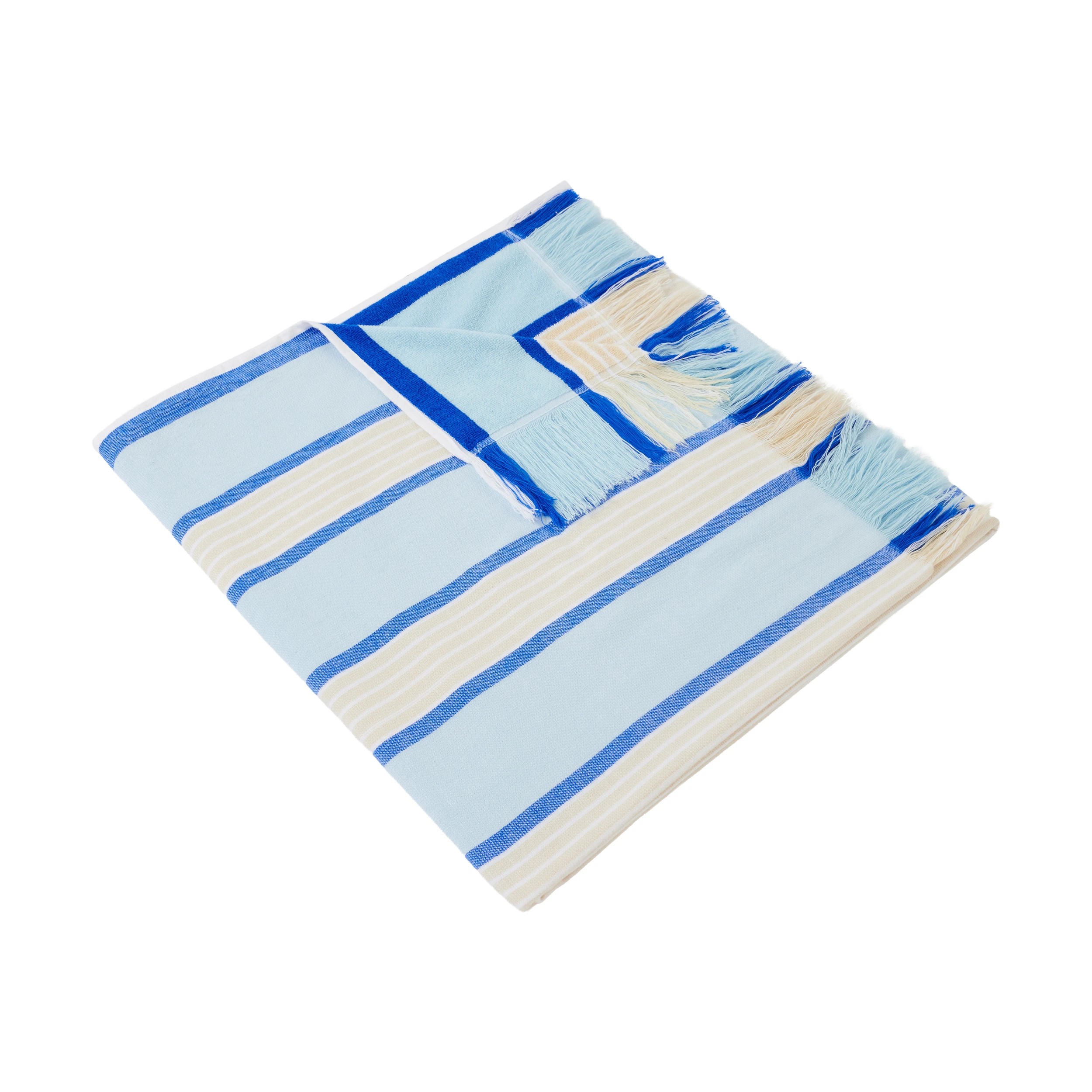 3 Turkish Cotton Beach Towel - Blue, 3 of 6