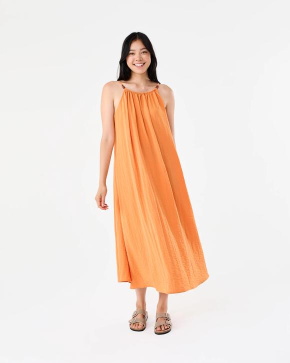 Sleeveless Textured Midi Dress