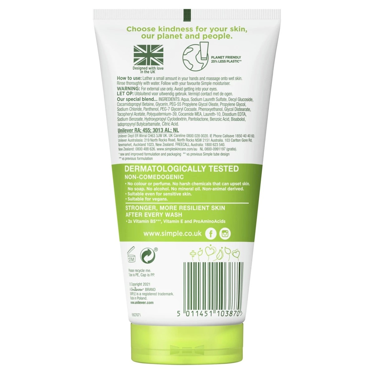 2 Simple Kind To Skin Moisturising Facial Wash 150mL, 2 of 8