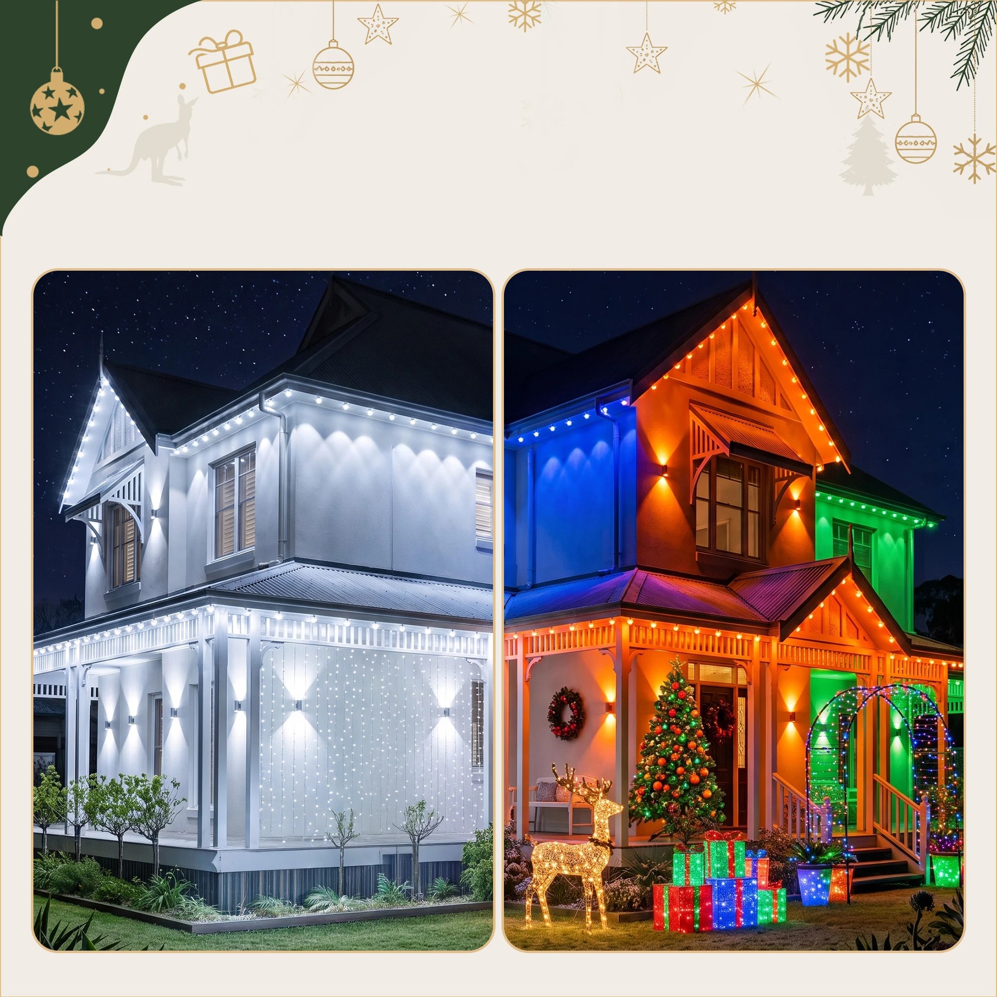 3 Jingle Jollys 15M Christmas Lights Permanent String Eaves Light 36 LED Decoration - Multi, 3 of 7