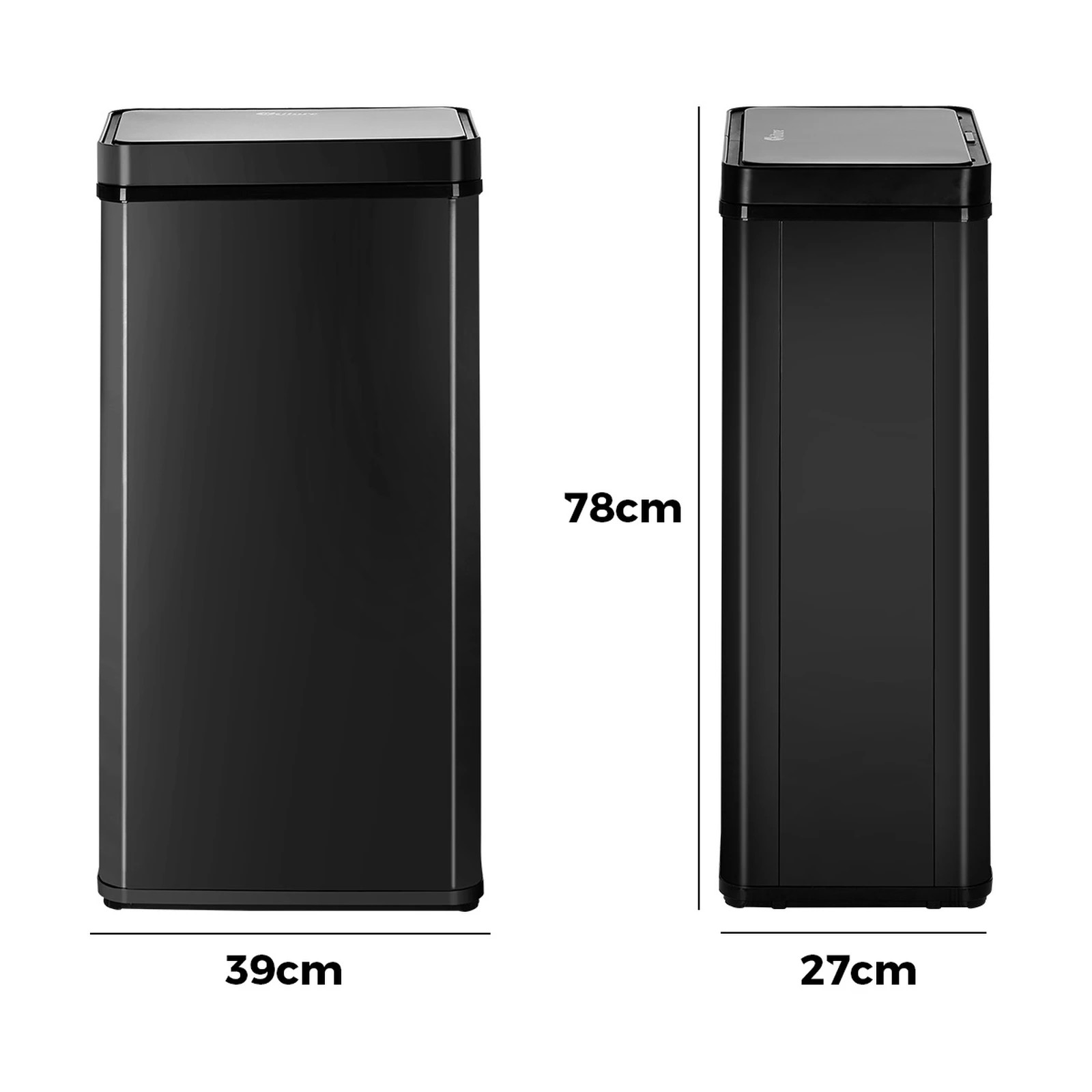 10 Oikiture 75L Motion Sensor Bin Automatic Rubbish Trash Can - Black, 10 of 10
