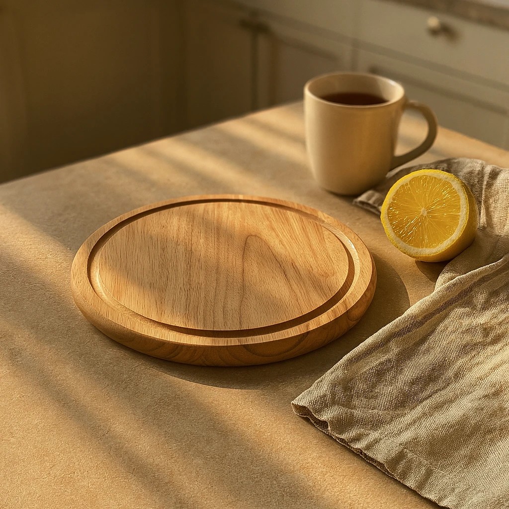 4 Argon Tableware Round Wooden Chopping Board - 30cm - Brown, 4 of 8