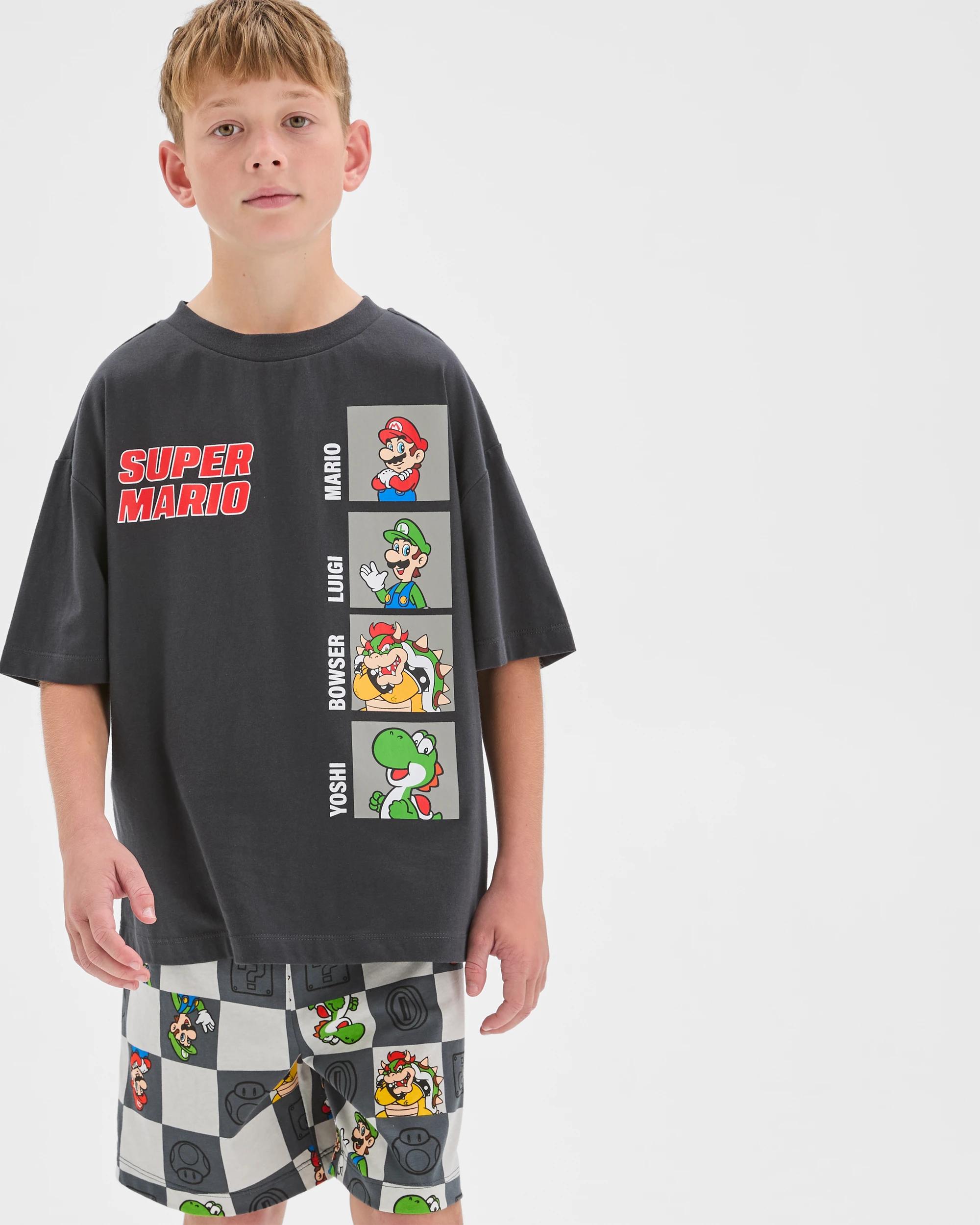 3 Super Mario Australian Cotton Older Boys Oversized Knit Pyjama Set MARIO, 3 of 7