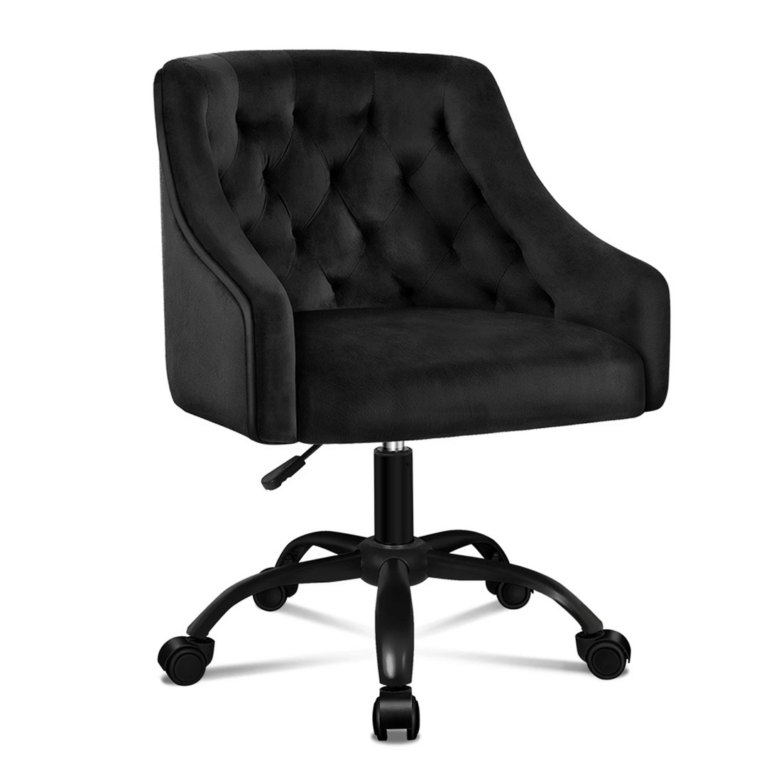 1 Alfordson Velvet Office Chair Computer Swivel Armchair Work Adult Kids - Black, 1 of 10