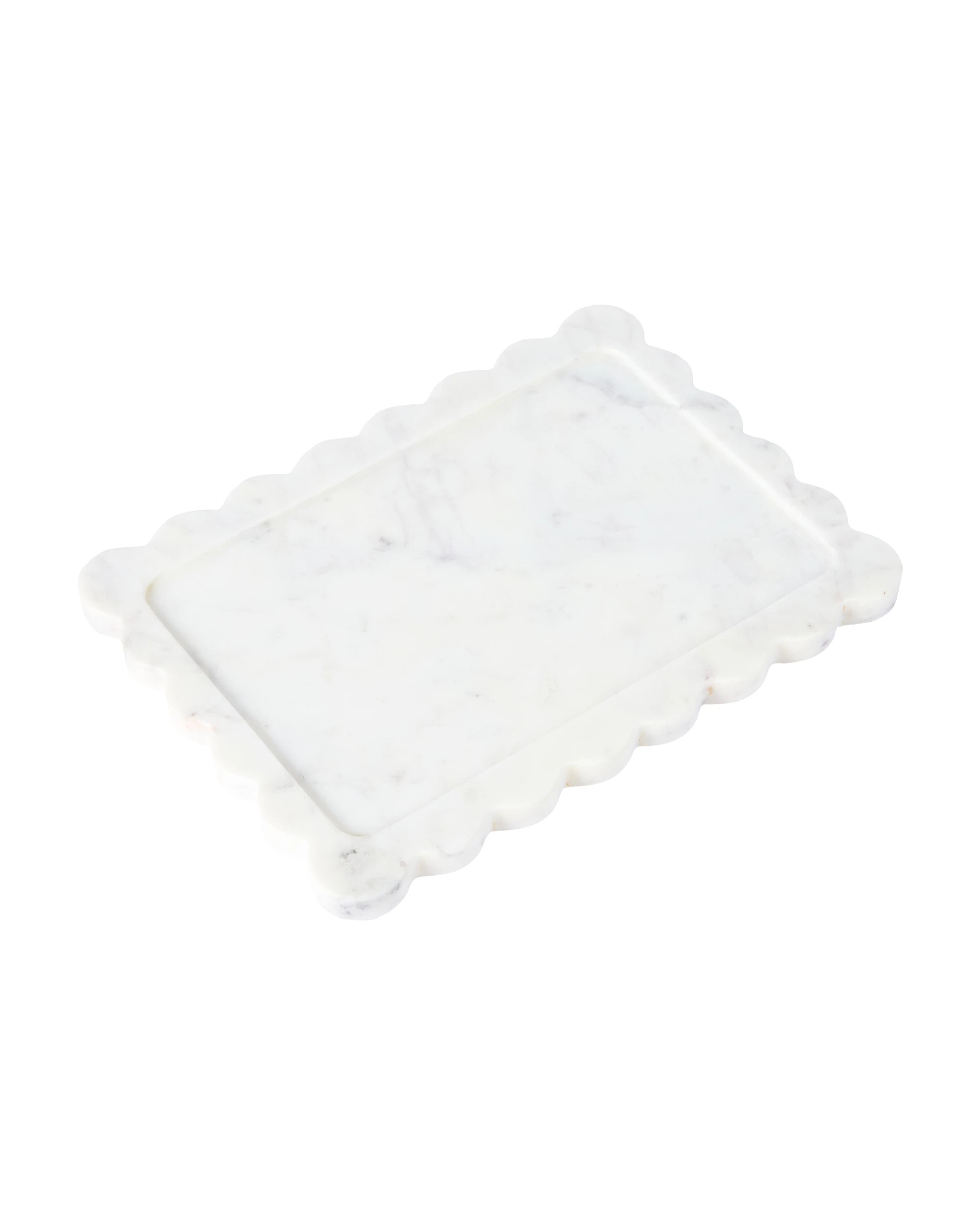 1 Wavy Edge Marble Decor Tray, 1 of 6