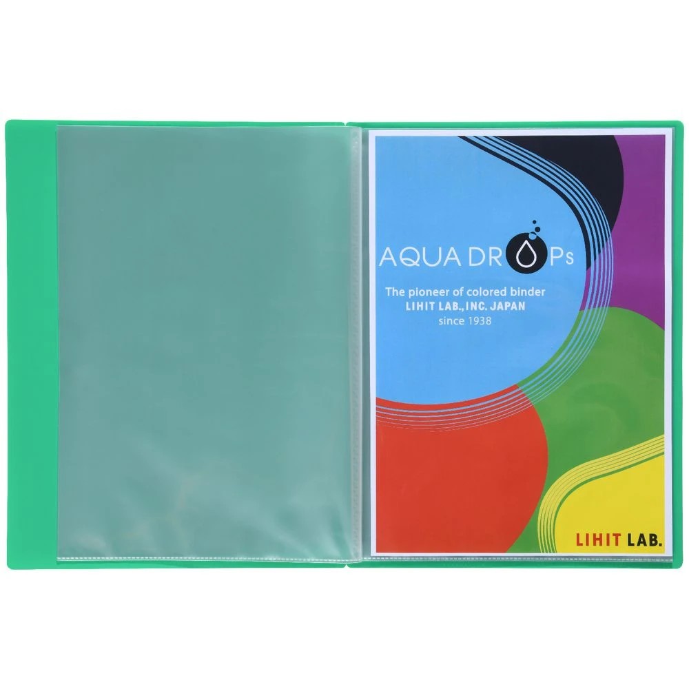 4 Aqua Drops Display Book A4 10 Pockets Vivid Green, 4 of 4