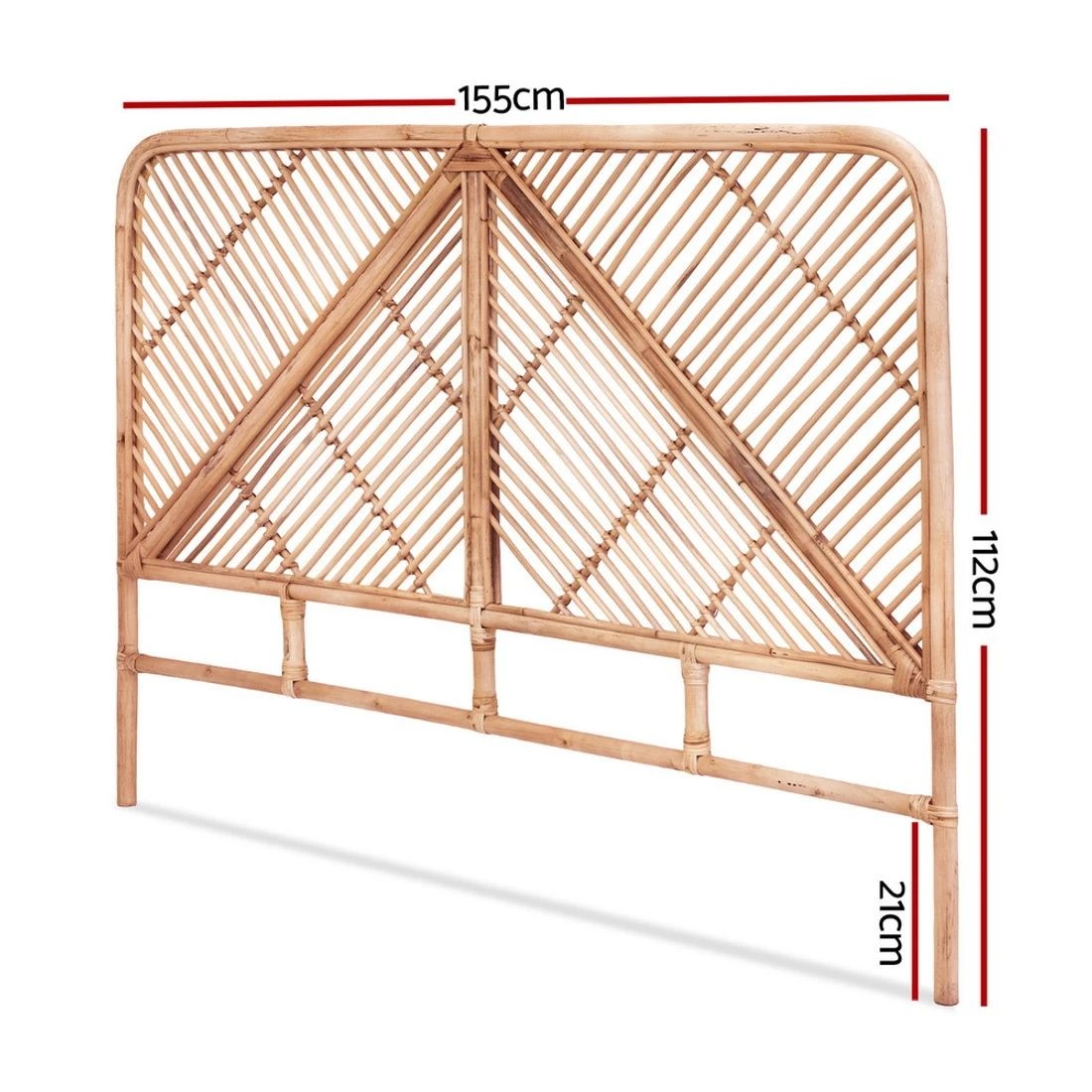 2 Artiss Bed Headboard Queen Bedhead Rattan - F - Natural, 2 of 7