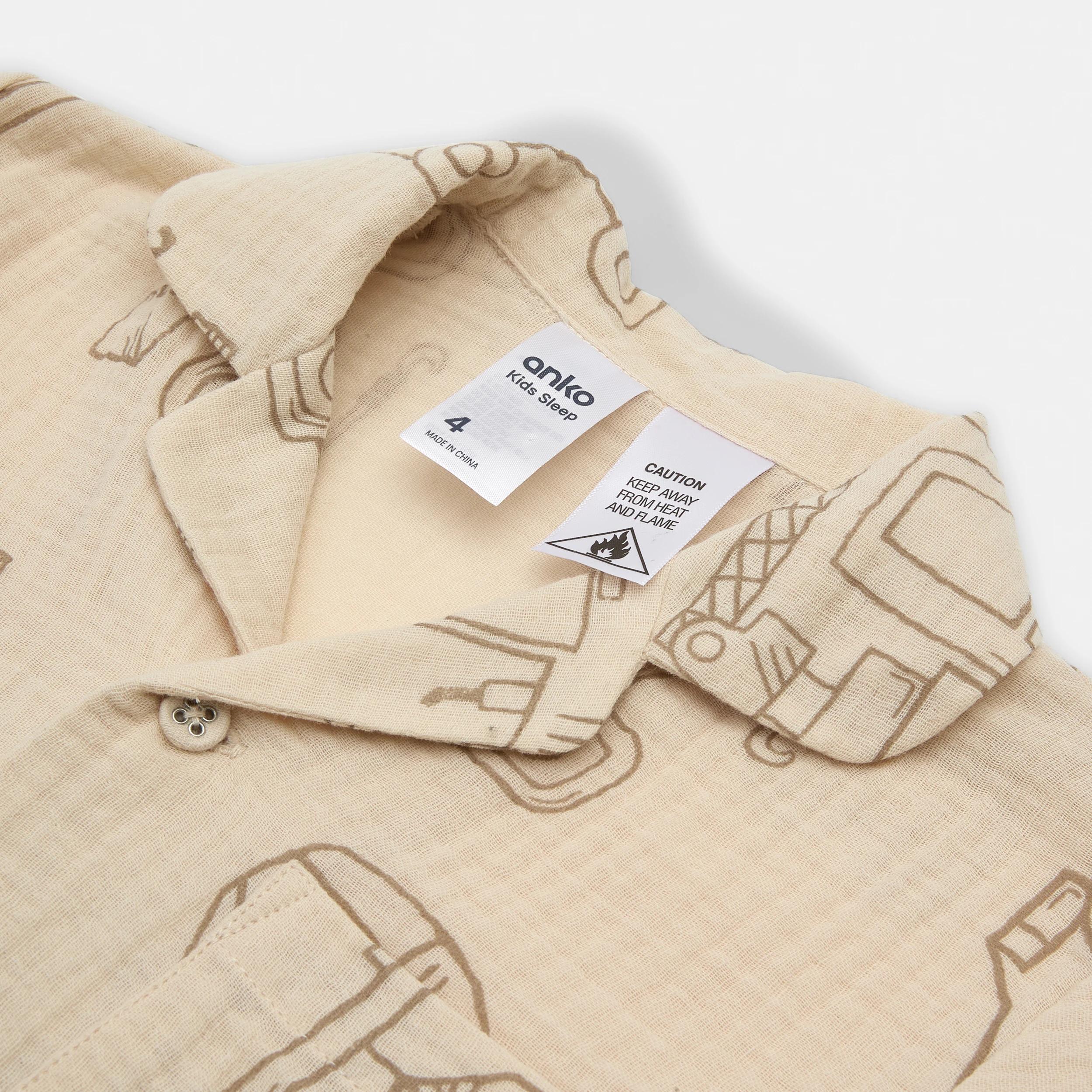 9 Short Sleeve Woven Pyjama Set LINE BUILDERS BRAZILIAN SAND, 9 of 10