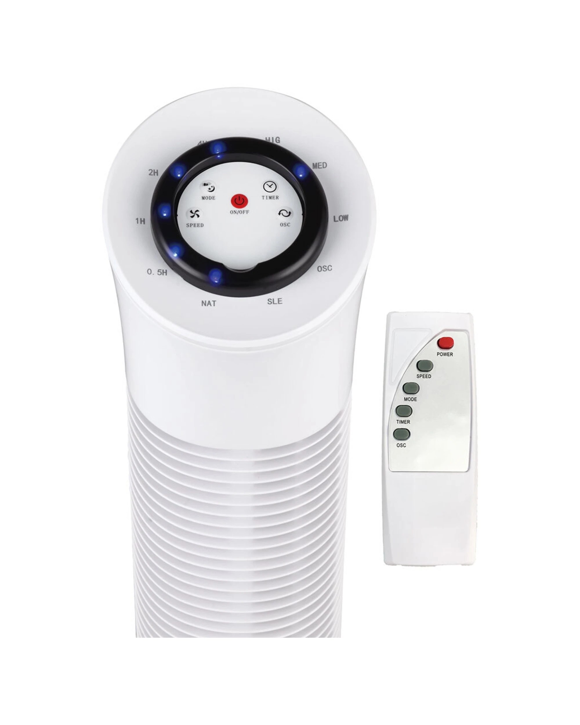 2 Heller 77cm Electric Air Cooling Tower Fan Oscillation W/ Remote Control - White, 2 of 3