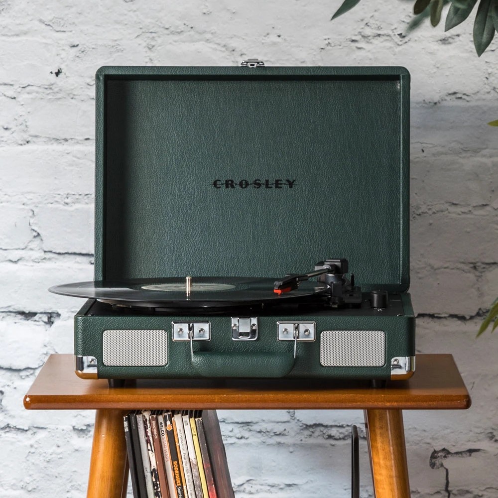 2 Crosley Cruiser Bluetooth Portable Turntable - Green, 2 of 5
