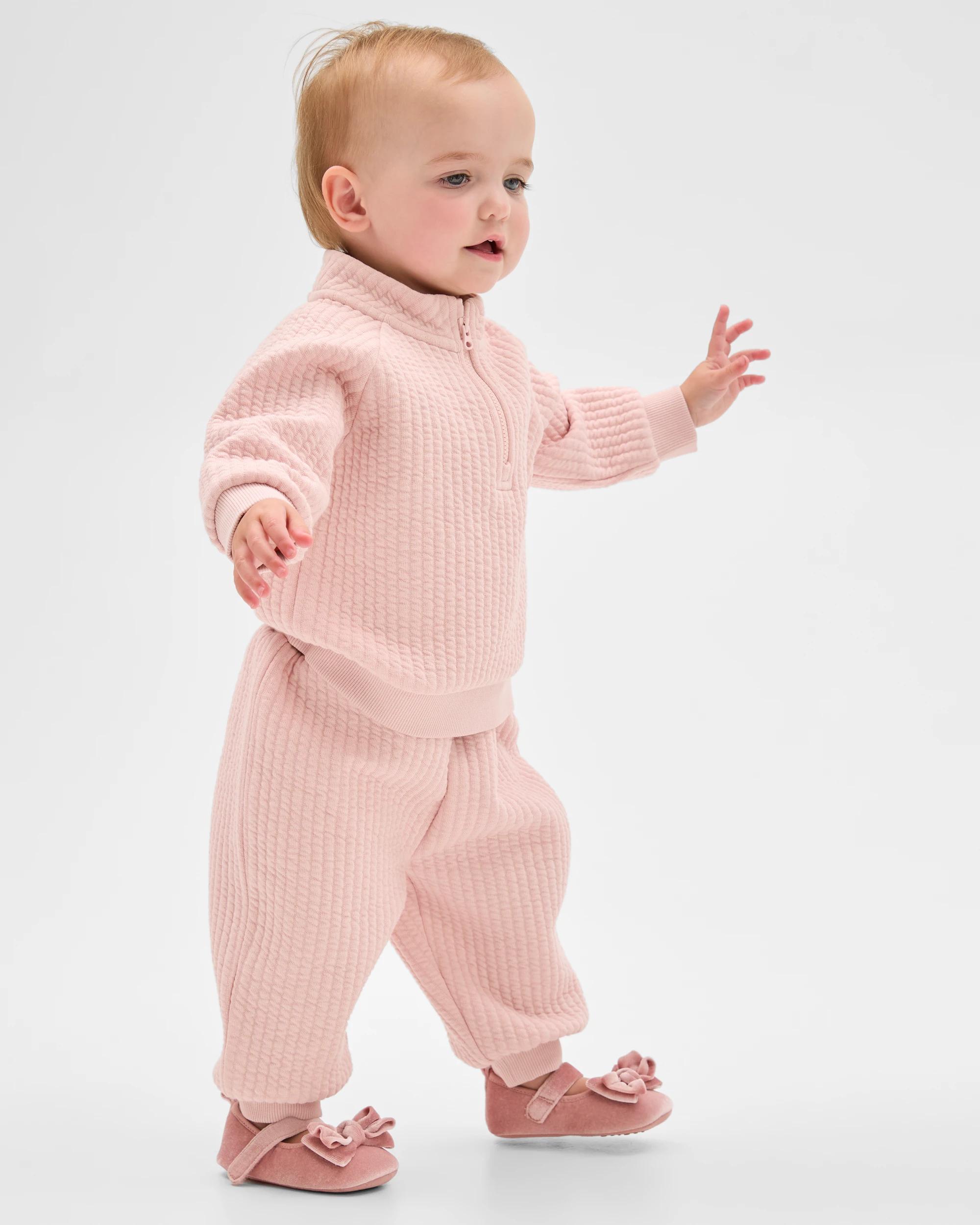 1 Target Baby Baby Organic Cotton Quilted Fleece Trackpants LOTUS, 1 of 5